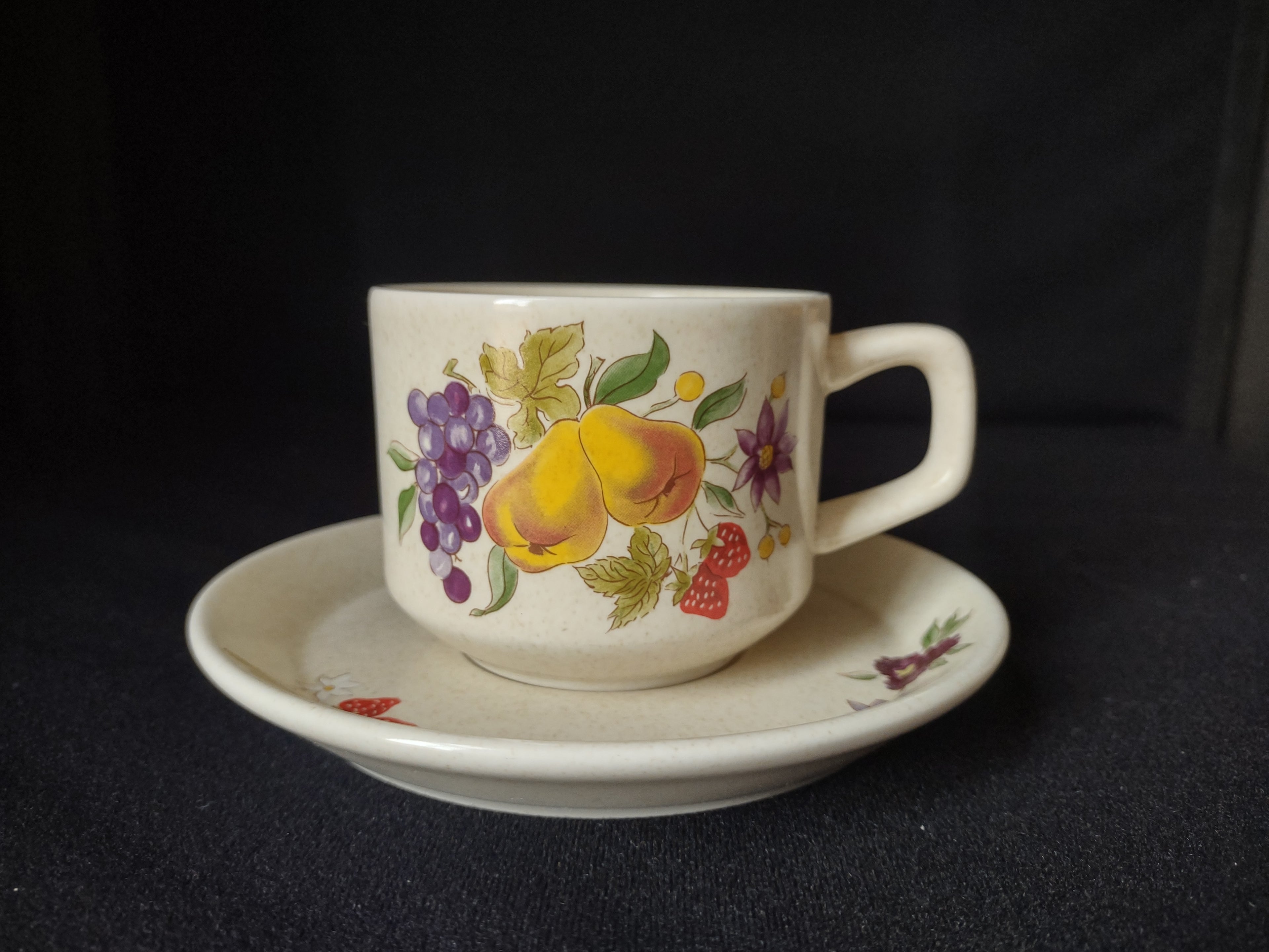 Vintage Lenox Tea Cup with Saucer Temper-Ware Summer Harvest (lot 1836)