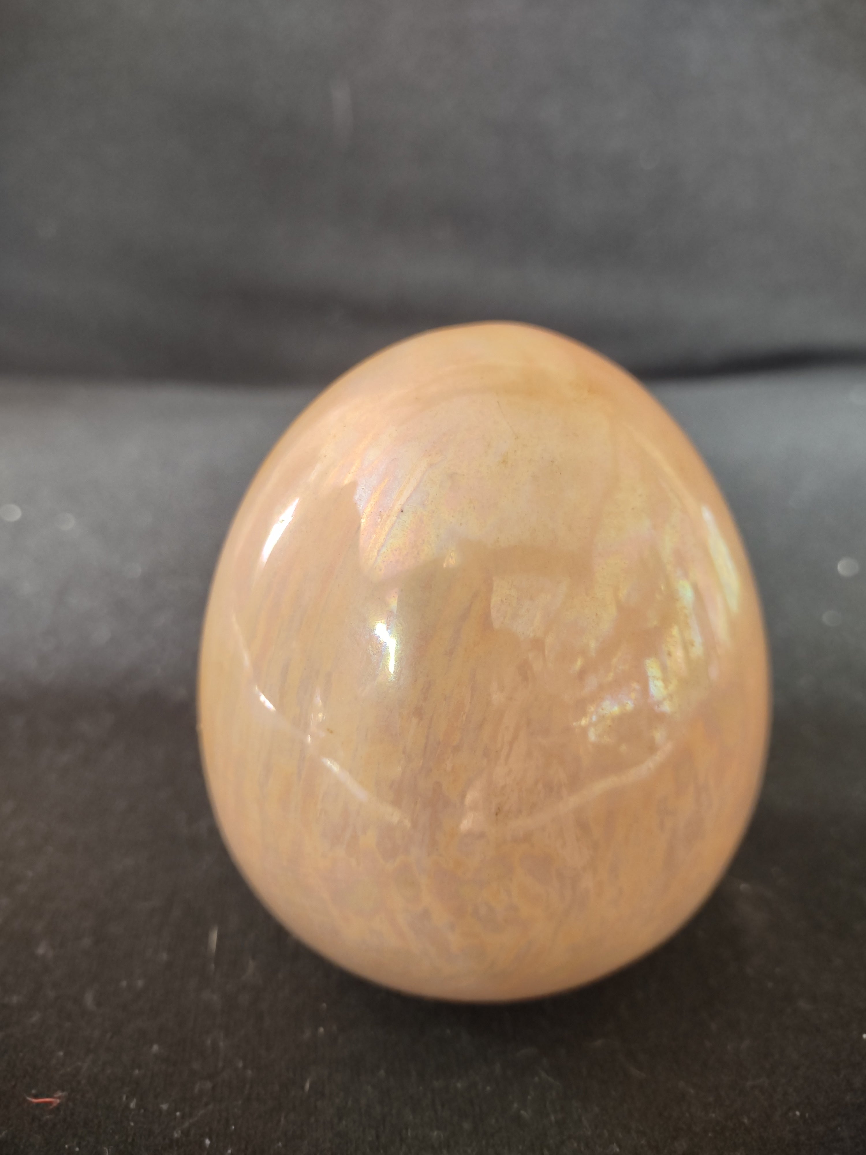 Vintage Hand Painted Ceramic Easter Egg Yellow Rose 3" tall (Lot5067)