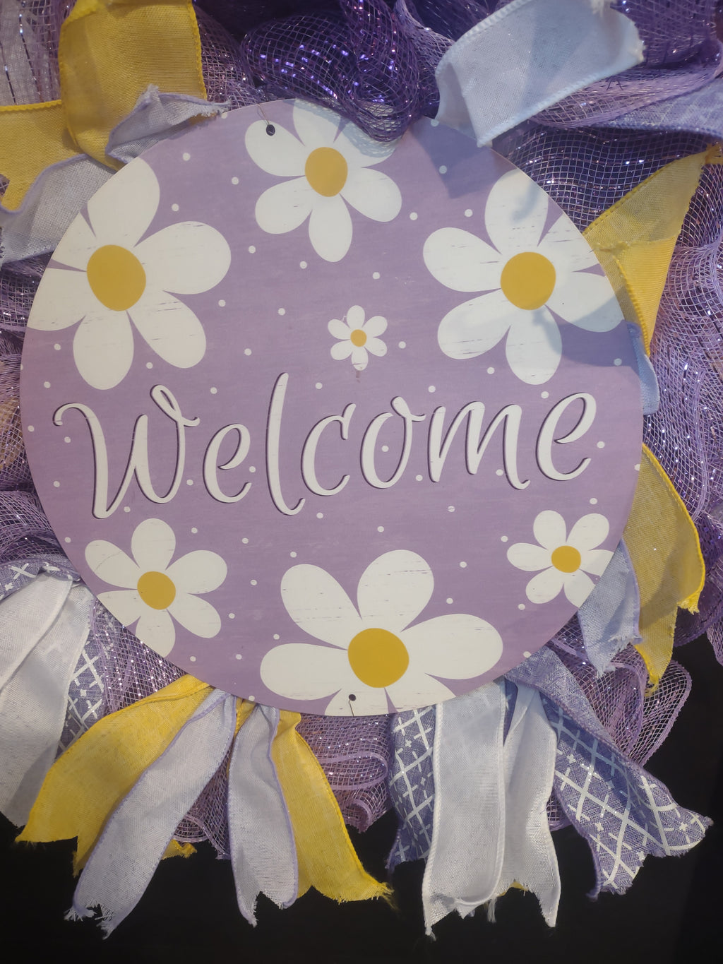 Spring Easter Welcome Wreath Ribbon Mesh (lot 1397)