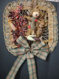 Very Vintage Rustic Primitive Wicker Scarecrow Wall Hanging (Lot 3431)