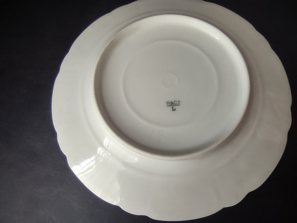 Antique 1889 Haviland Limoges Blue Red Flower Dessert/Salad Plate (lot 948)