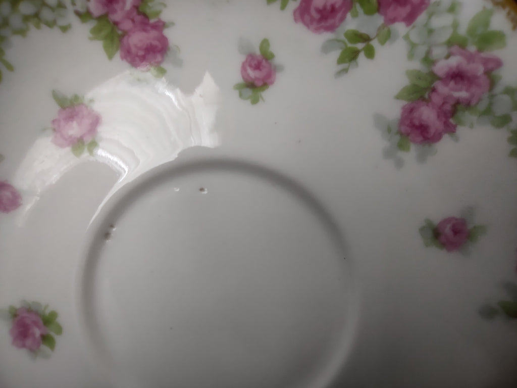 JP France for T.G. Evans & Co Pittsburgh Saucer ONLY Rose Garland (lot 835)