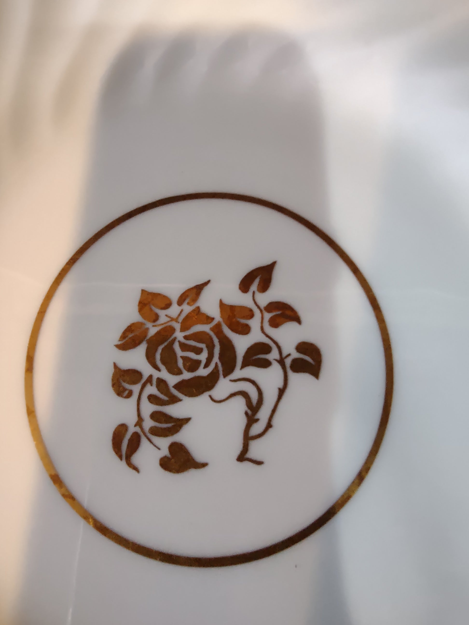 Vintage Minton Gold Rose Bread Butter Plate Bone China Gold Trim x 4 (Lot 5429)