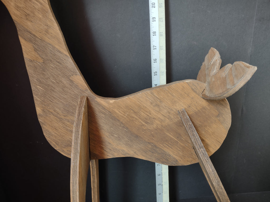 Vintage Wooden Handmade Set of 2 Christnmas Reindeer 27" (lot 3430)