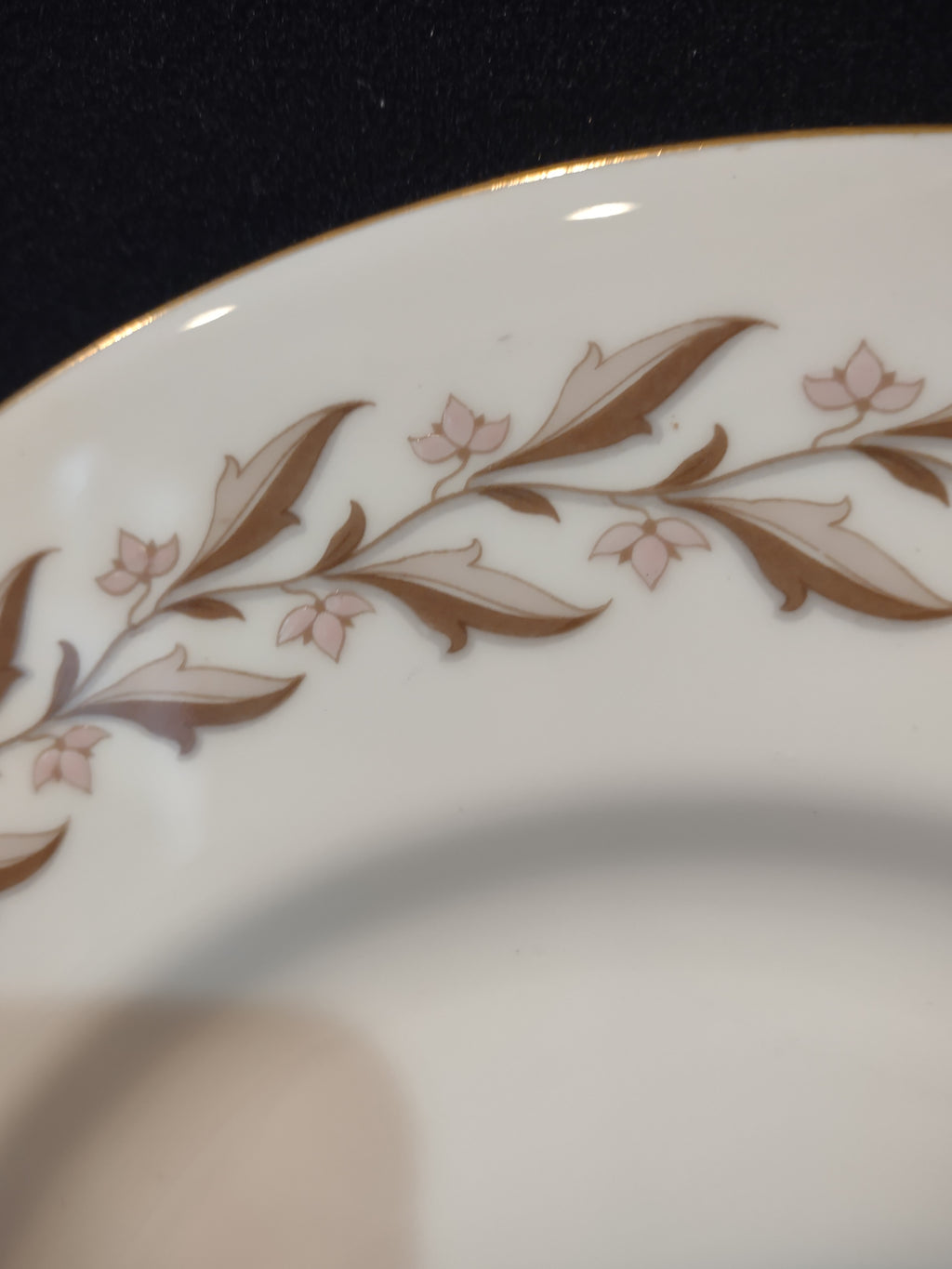 Vintage Minton Rosewood Dinner Plate Bone China Pink Gold Trim x 3 (Lot 5432)