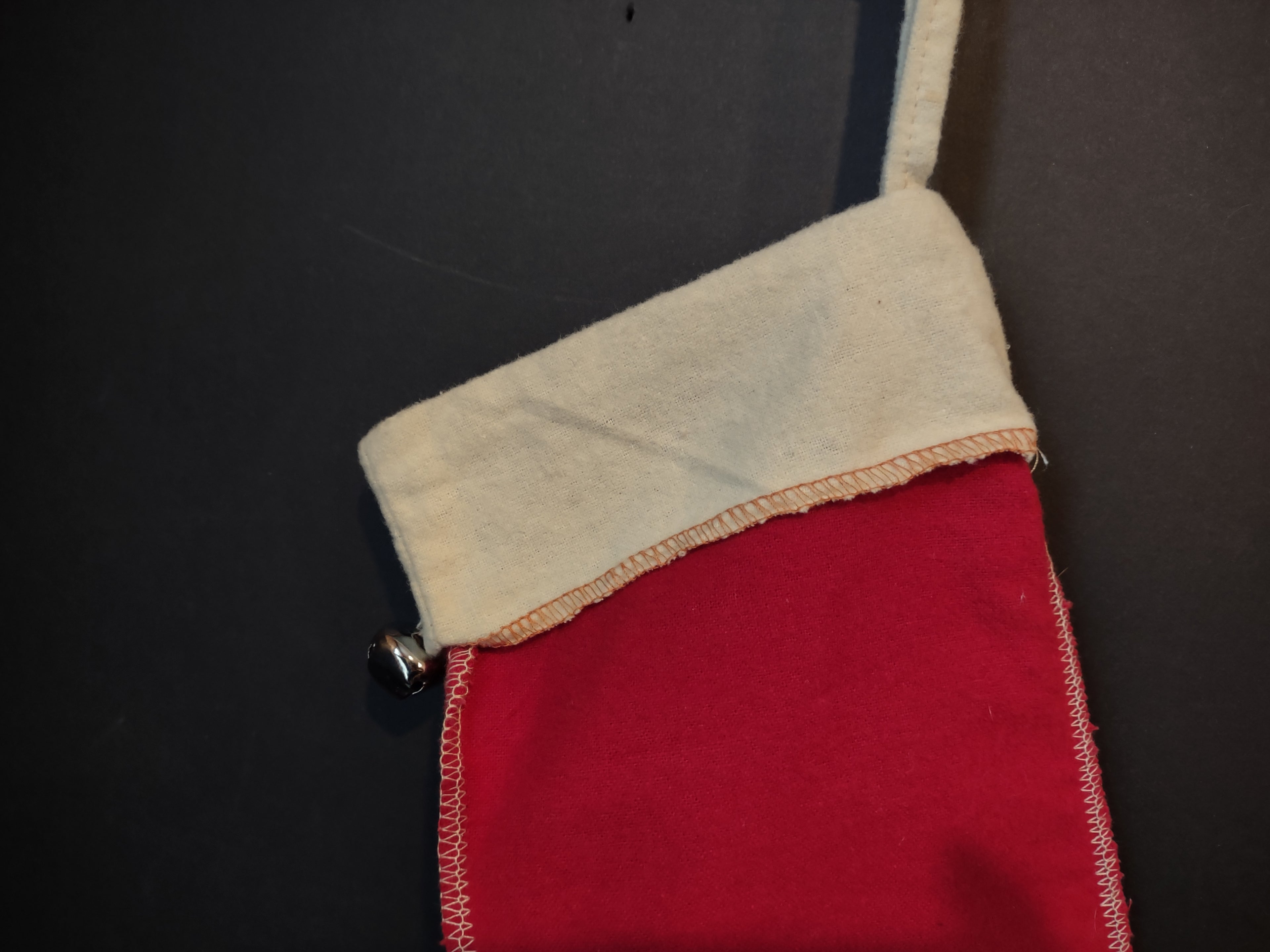 Vintage Christmas Good Dog Stocking with Santa Bells 16" (lot 3370)