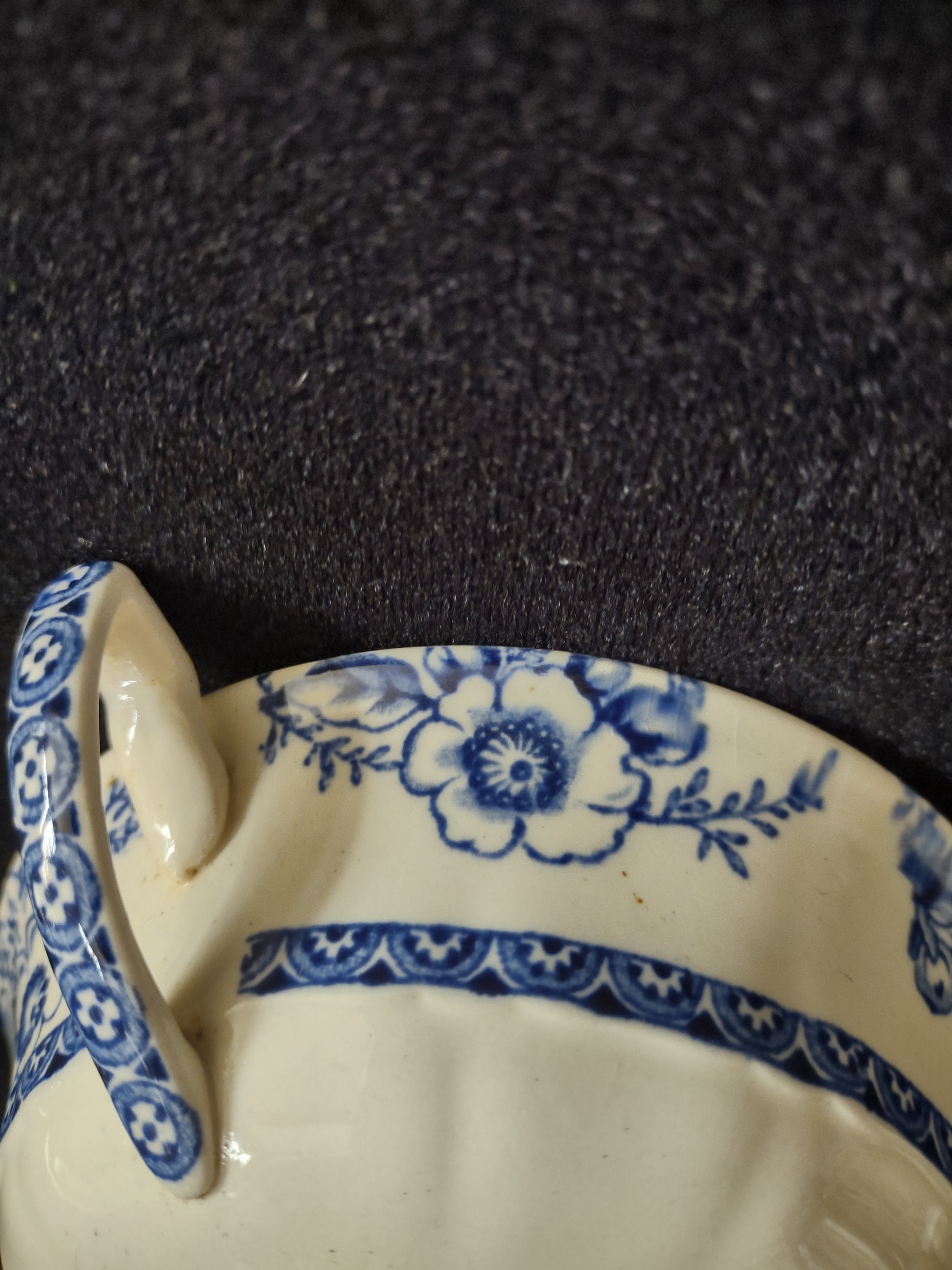 Vintage Cream Soup Bowl Meakin England Ironstone Blue White Set of 3 (Lot 5570)