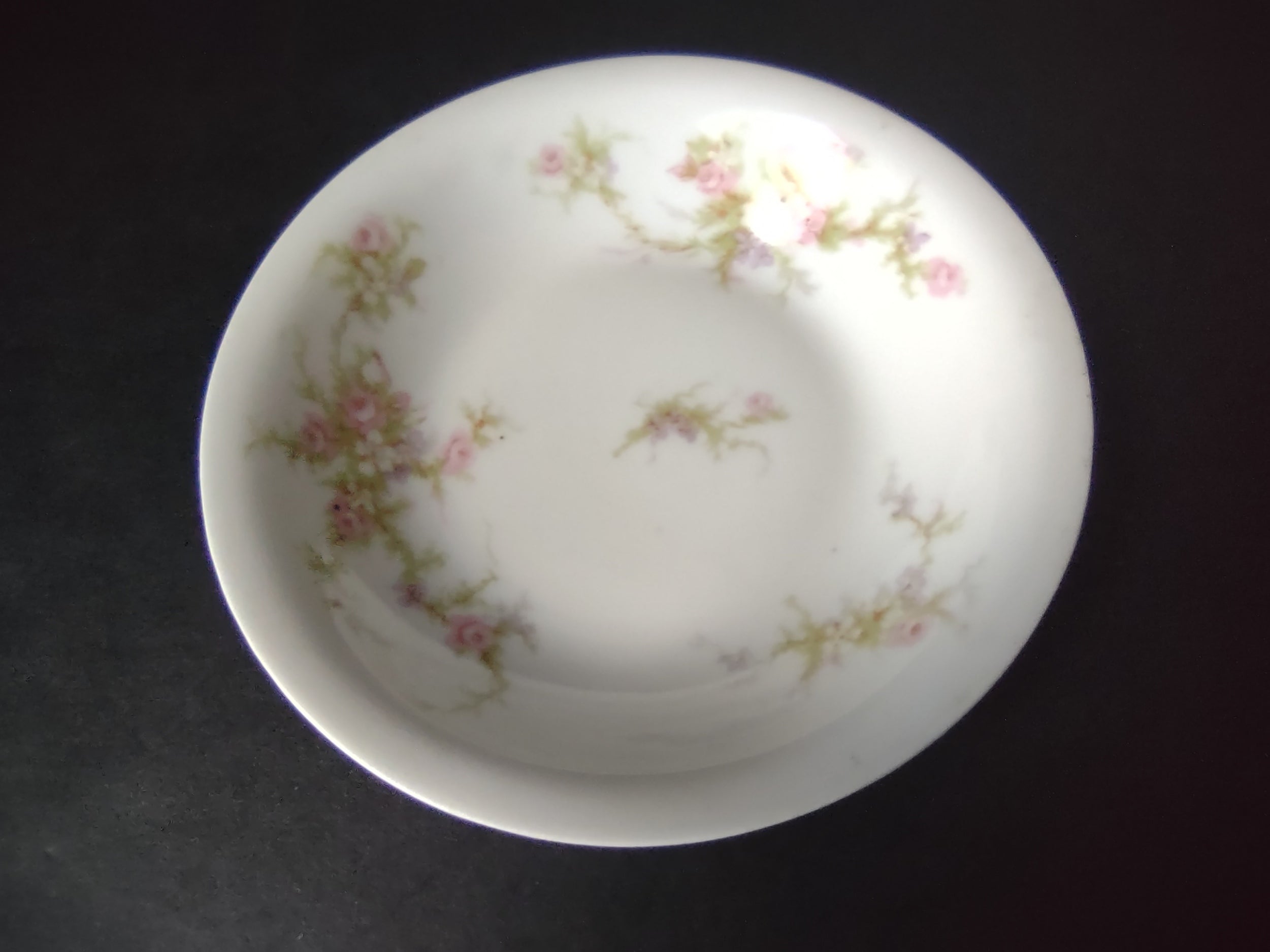 Haviland Limoges 8 x Small Bowl Rose White Purple Flower Moss (lot 900)