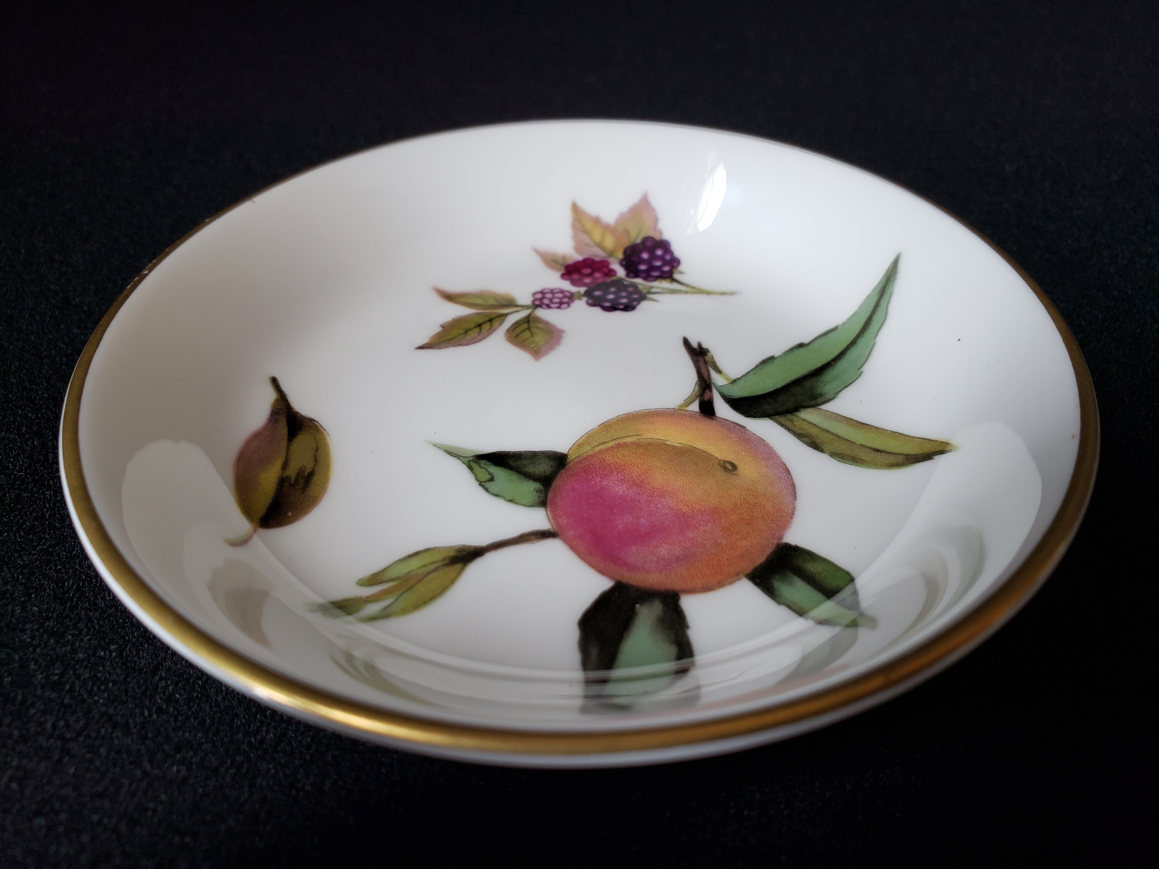 Vintage Royal Worcester Arden Small Coaster Dish 4" Gold Trim (lot 2080)
