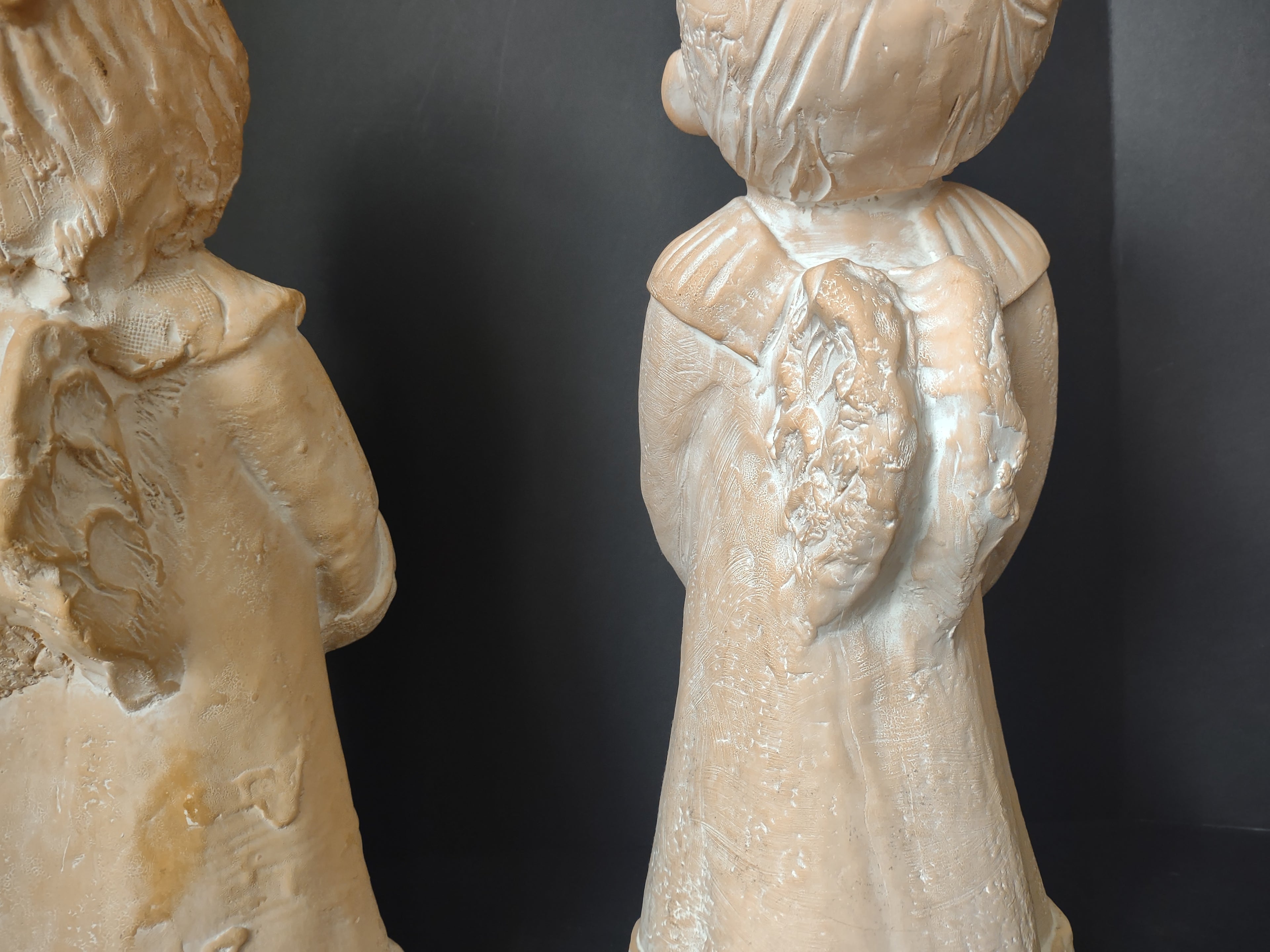 Christmas Decor Caroling Boy Girl Candle Holder 16" (lot 1259)