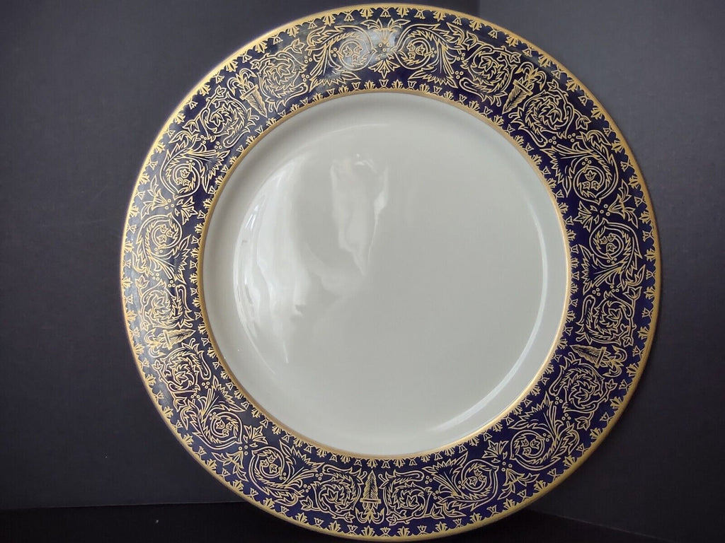 Alvin USA Heavy Ornate Gold Trim Cobal Blue Dinner Plate 10-1/8" (lot 722)