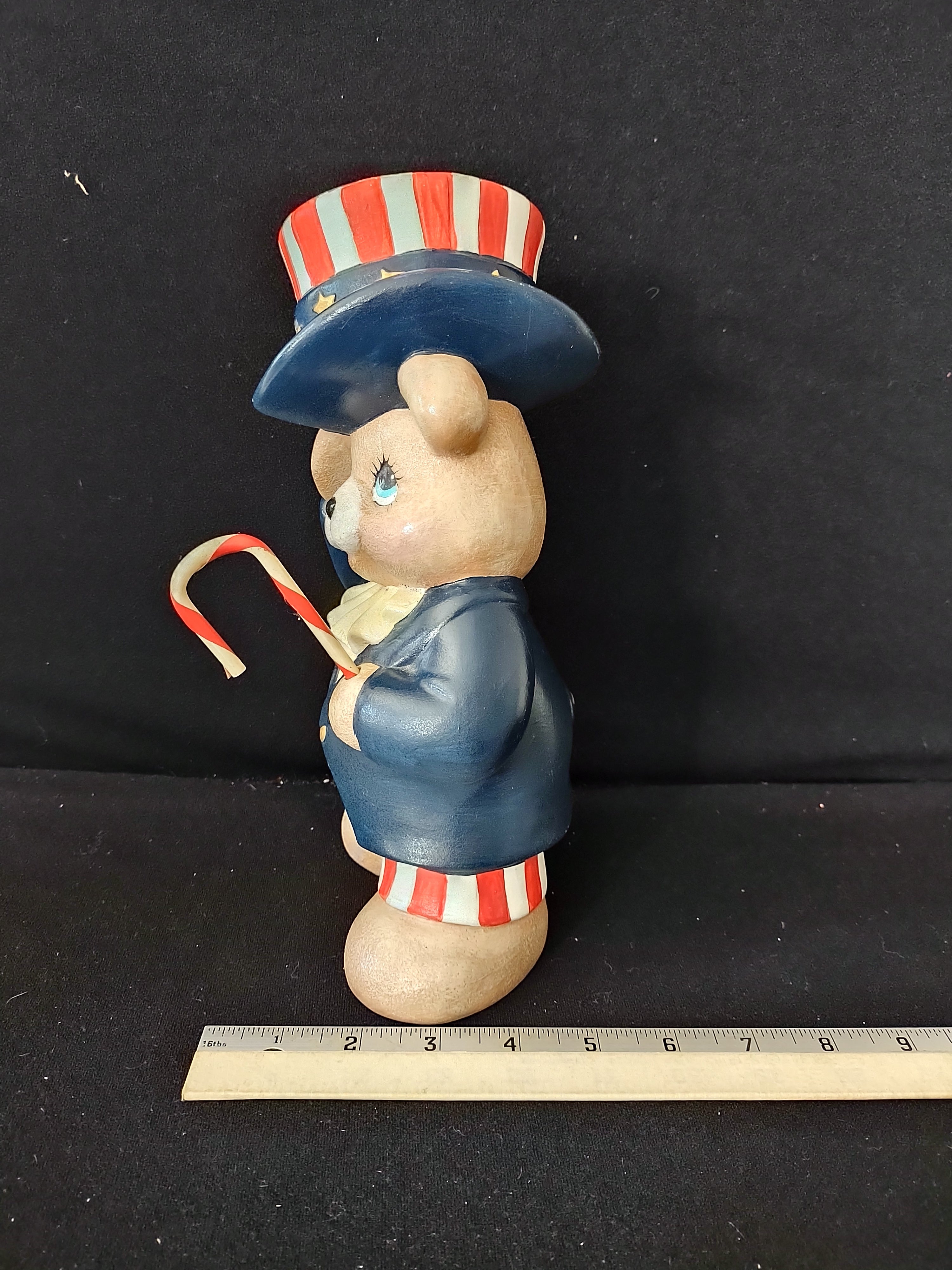 Vintage All American Christmas Ceramic Bear Candy Cane (Lot 3895)
