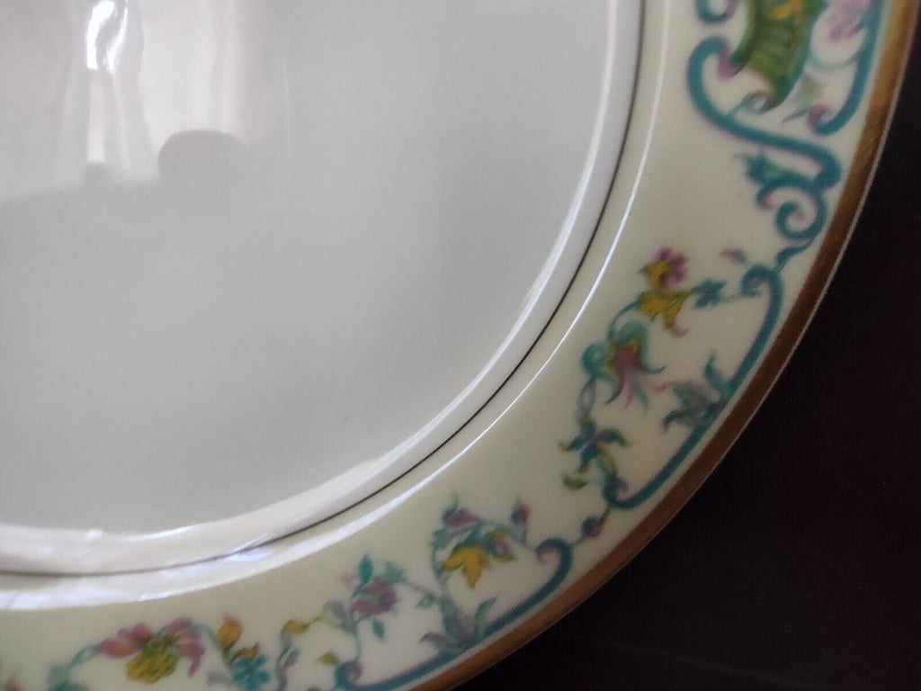 Haviland Limoges Blue Cream Yellow Flower Gold Trim Salad Plate 7-1/2" (lot 727)