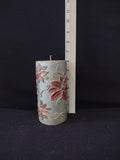 Christmas Poinsettias Gold Trim Decorated 6" Pillar Candle (Lot 4209)