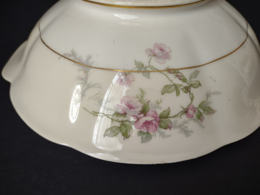 Haviland Limoges Round Soup Tureen Serving Bowl NO LID Roses (lot 820)