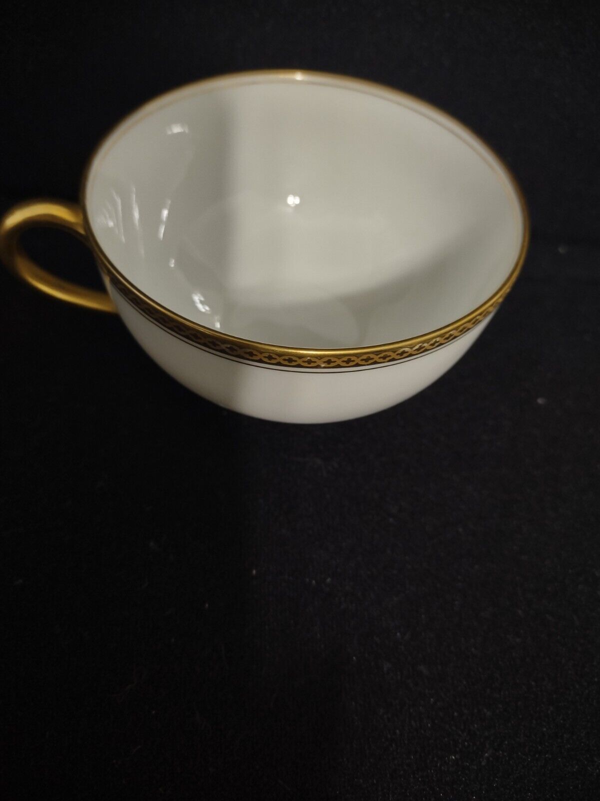 087 Haviland Limoges France Cup and Saucer White & Gold Trim Wellesley S 112