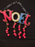 Vintage Metal Christmas NOEL Wall Hanging Red Bells (Lot 4809)