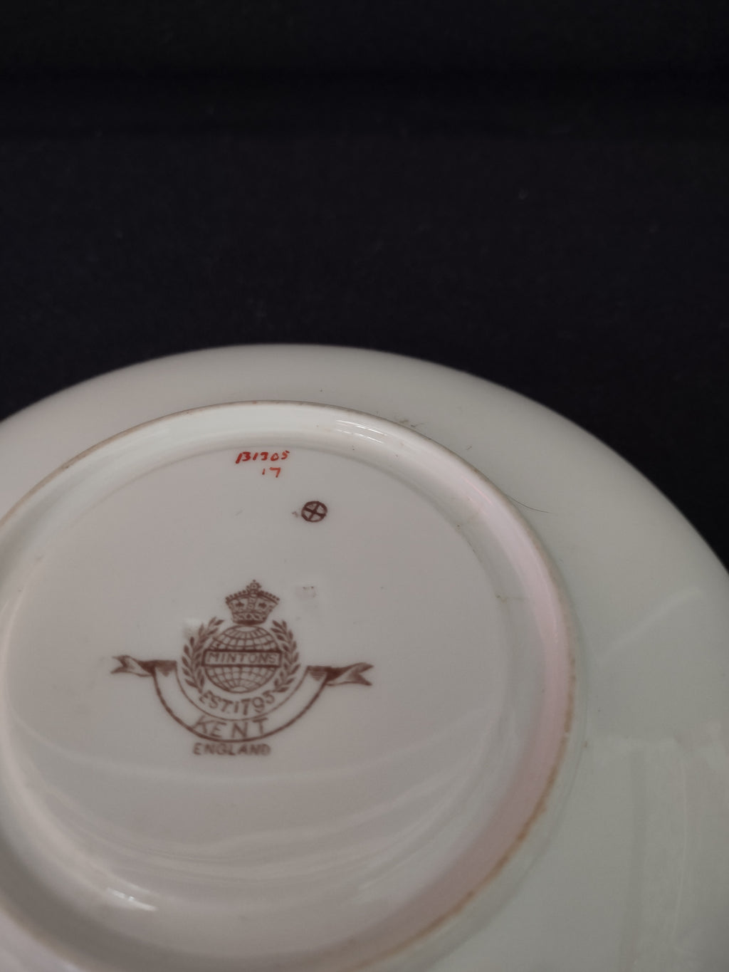 Vintage Minton Kent Saucer Bone China Green Turquoise Brown (Lot 5457)