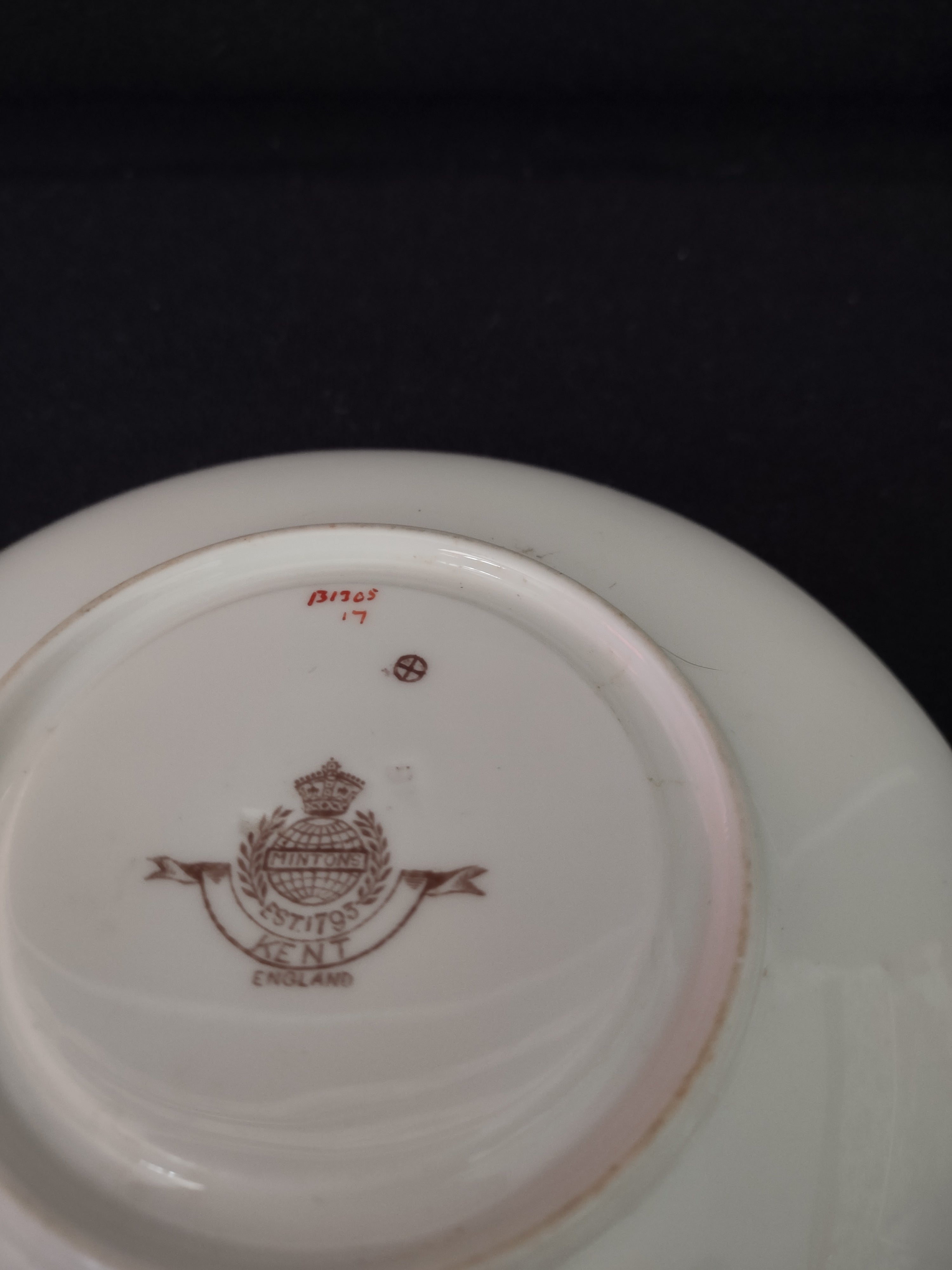 Vintage Minton Kent Saucer Bone China Green Turquoise Brown (Lot 5457)