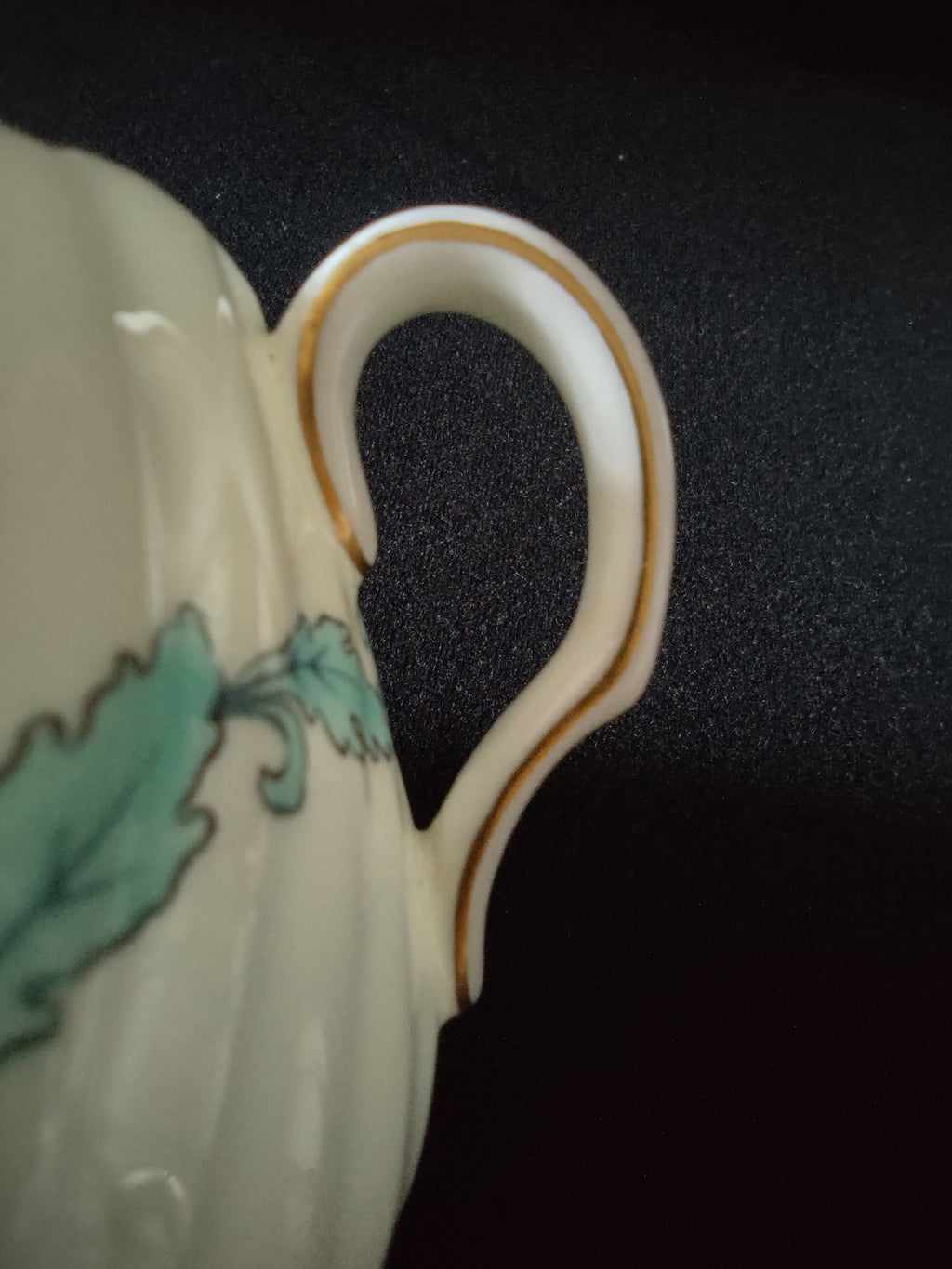 Vintage Minton Ardmore Teacup Bone China Leaf Floral Gold Set Of 2 (Lot 5494)