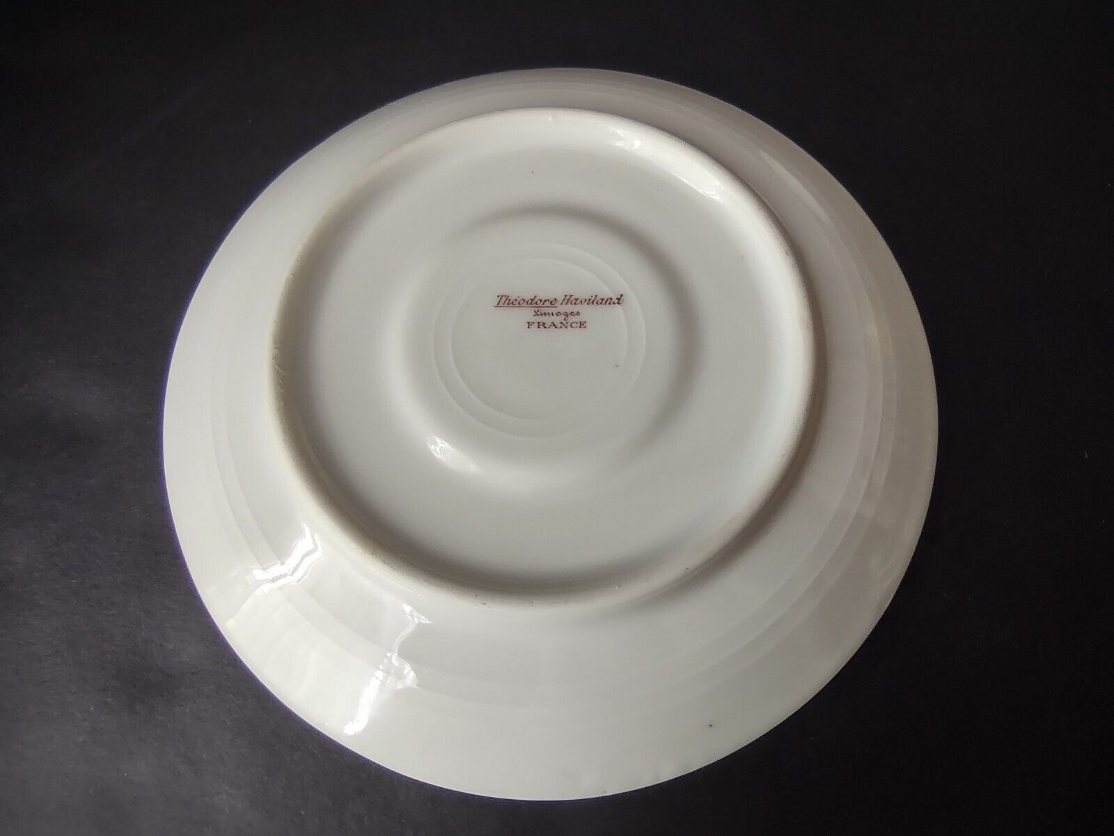 Haviland Limoges Gold Green & Pink Rose Garland Trim Teacup & Saucer (lot 686)