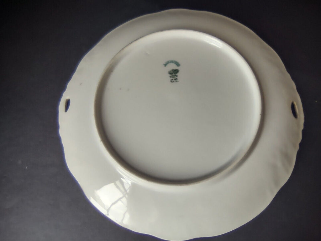CT Germany Chrysanthemum Cake Plate Gold Trim (lot 752)