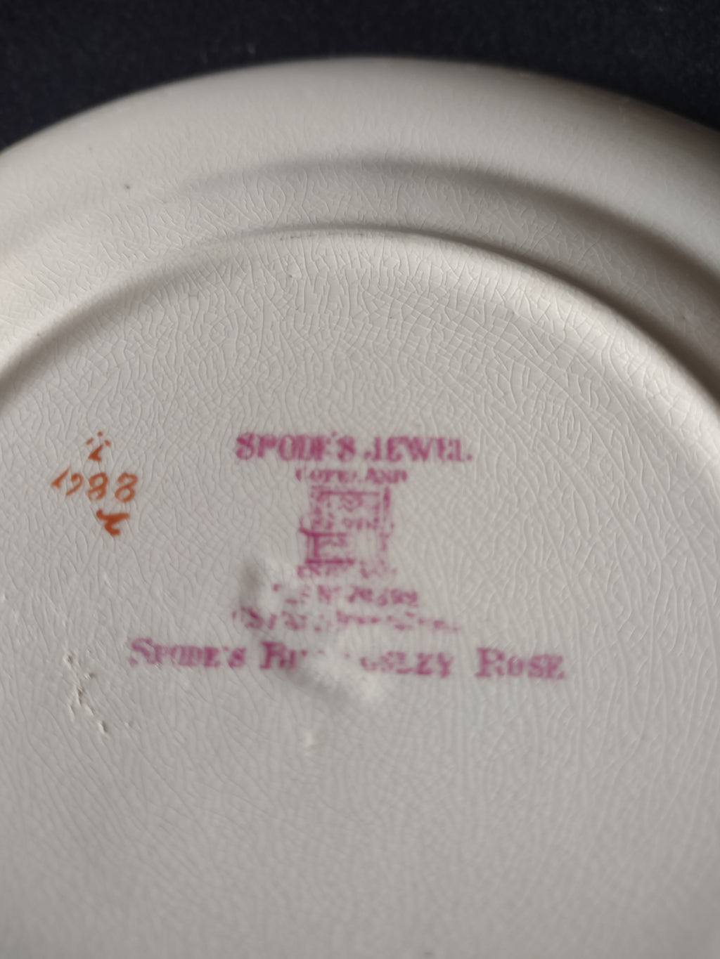 Vintage Copeland Spode Soup Liner Plate Billingsley Rose Ironstone (Lot 5791)