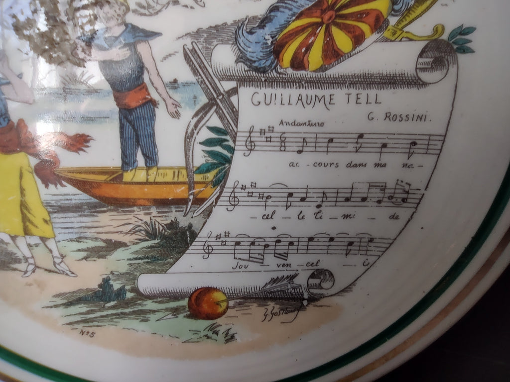 PV Limoges French Cottage Shabby Chic Music Design Plate 6-1/4" (lot 1124)