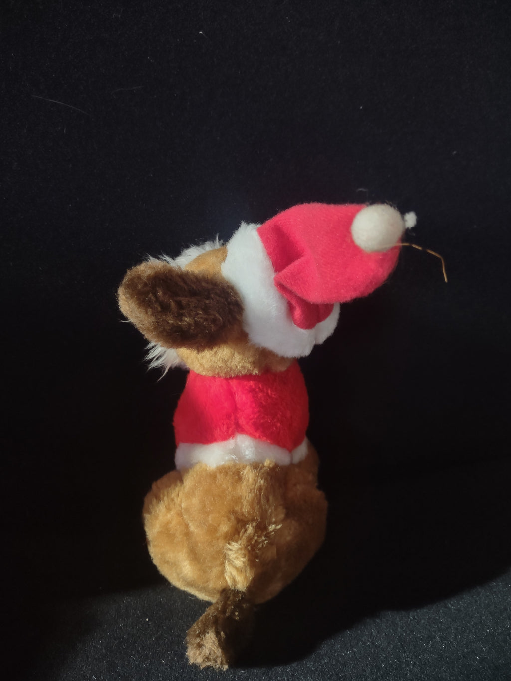 Vintage Wallace Berrie Plush Christmas Dog Santa Suit Hat (Lot 4537)