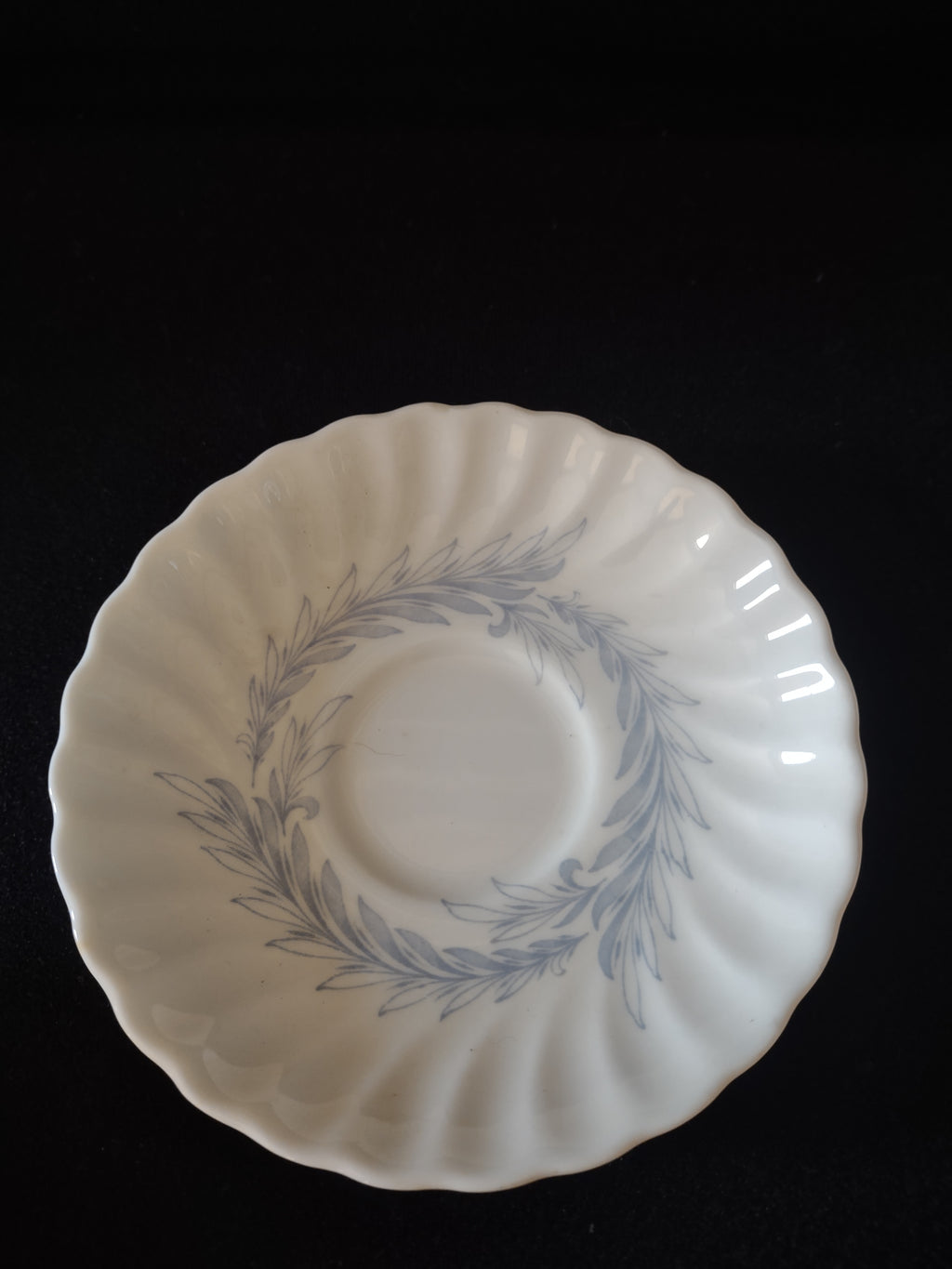Vintage Minton Symphony Tea Cup Saucer Bone China Blue Leaf Swirl X5 (Lot 5467)