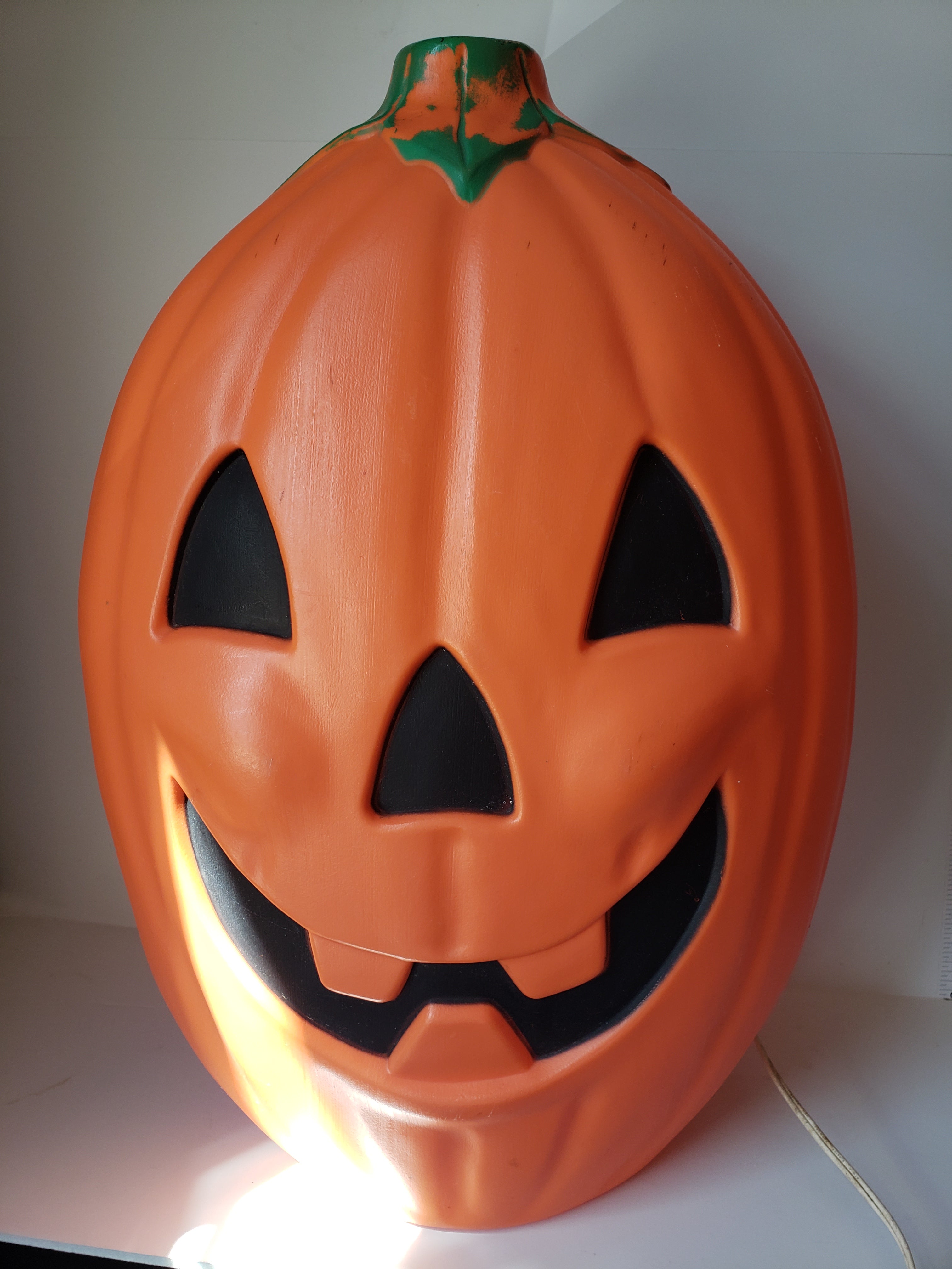 Halloween Plastic Jack O' Lantern Orange Pumpkin Large Blow Mold 20" (lot 2212)