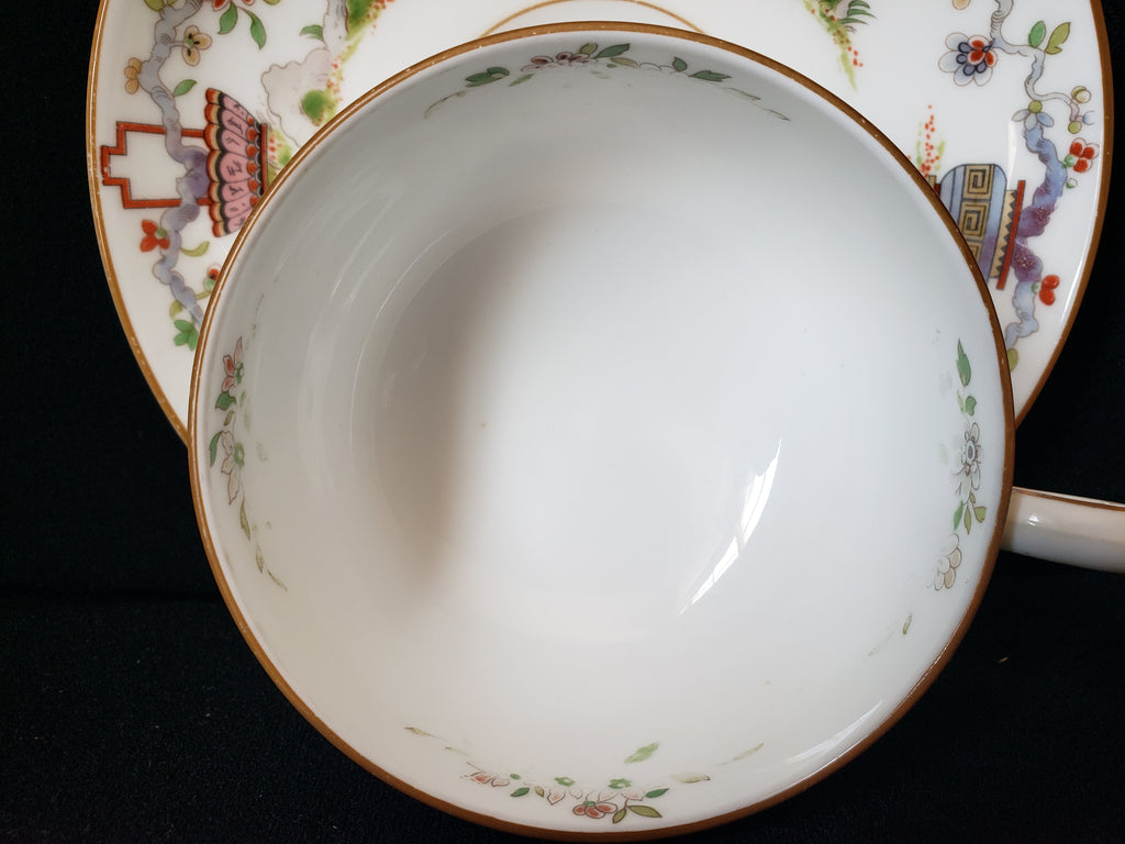 Vintage Royal Worcester Higgins Seiter Butterfly Tea Cup Saucer (lot 2121)