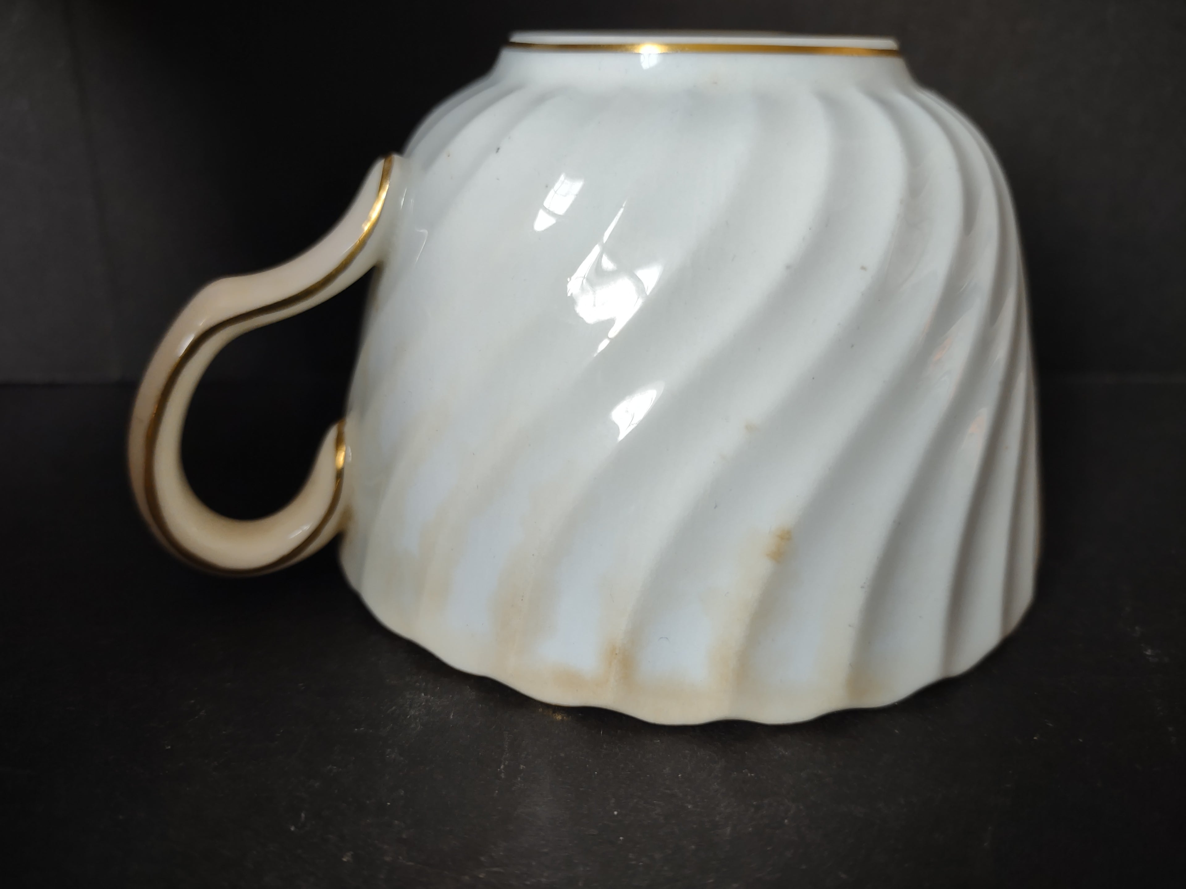 Vintage Minton England Bone China Cheviot Blue Tea Cup IMPERFECT (lot 5442)