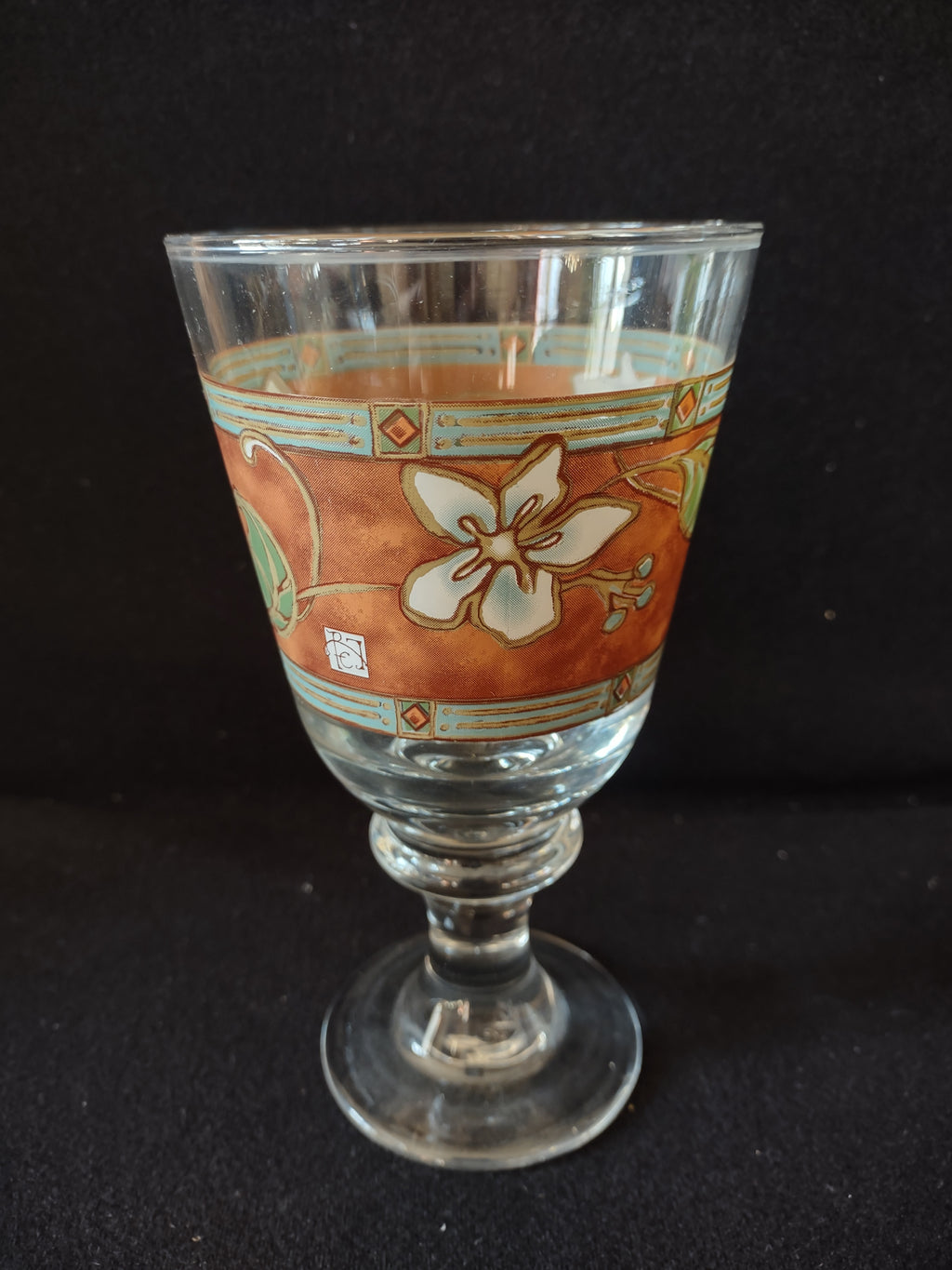 Vintage Pfaltzgraff USA Water Goblet Mission Flower (lot 5266)