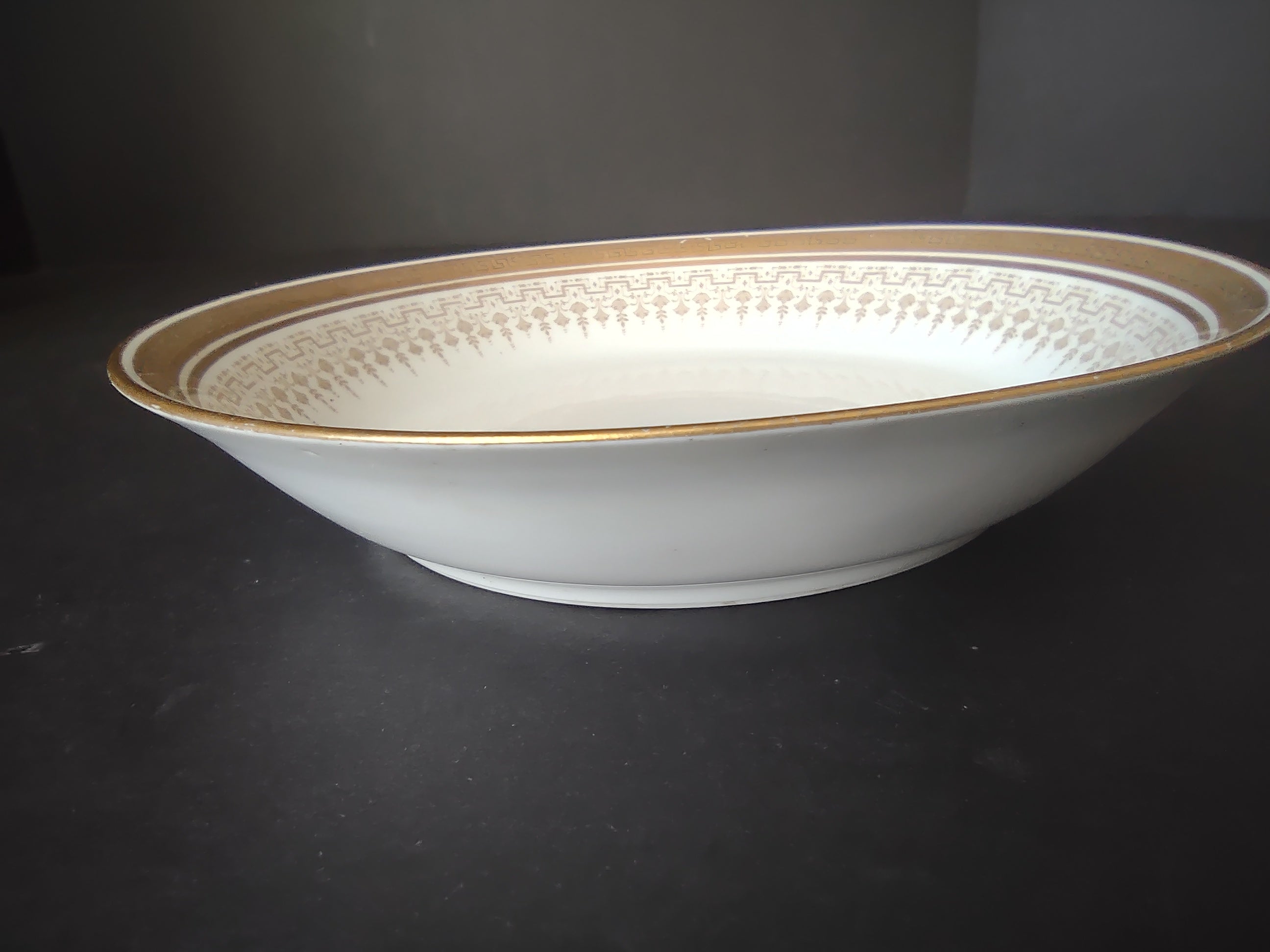 Delinieres Haviland Limoges Cream Soup Bowl Gold Black Decor (lot 1069)