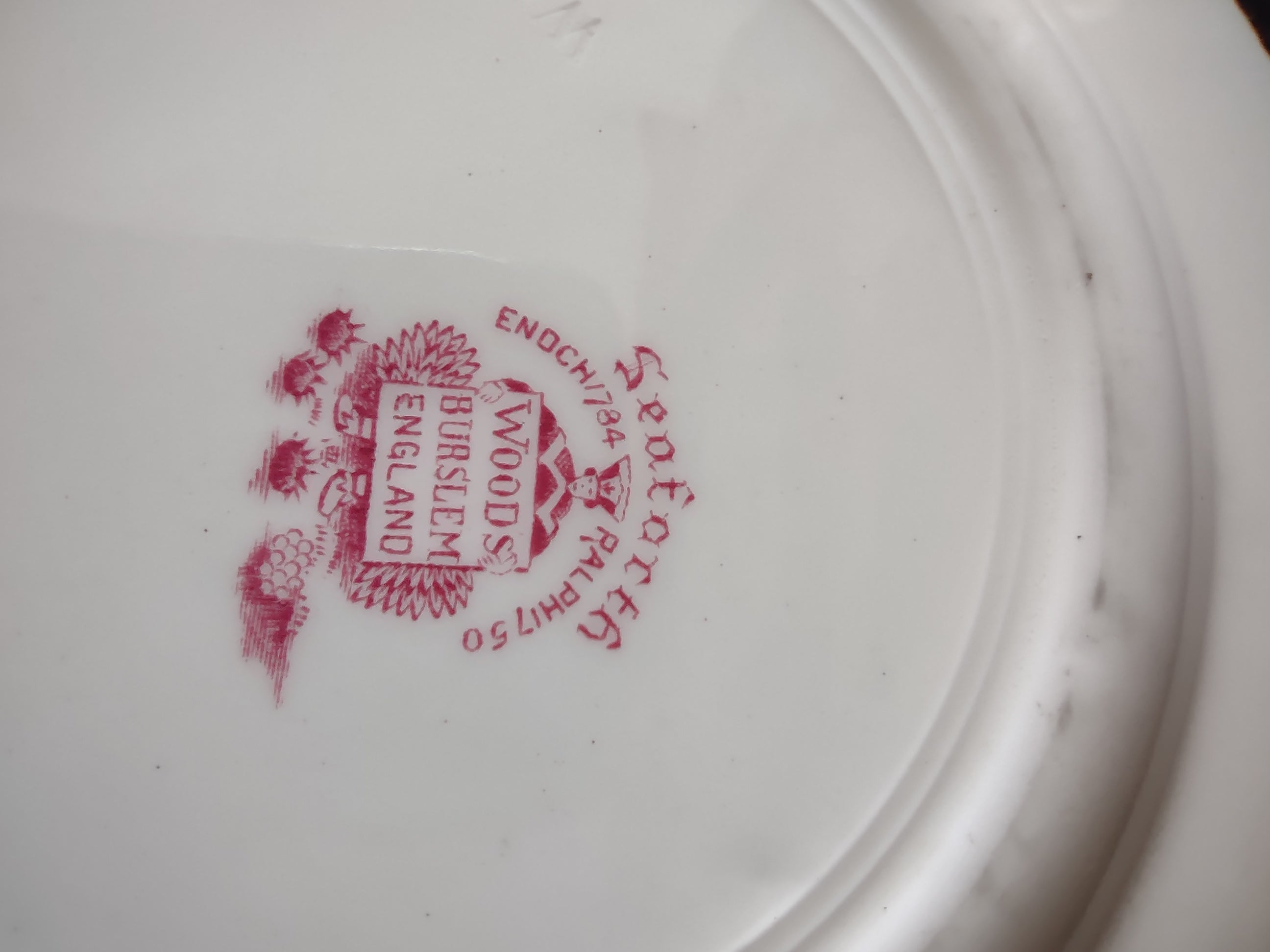 Vintage Wood Sons 8" Luncheon Plate Seaforth Pink (Lot 5677)