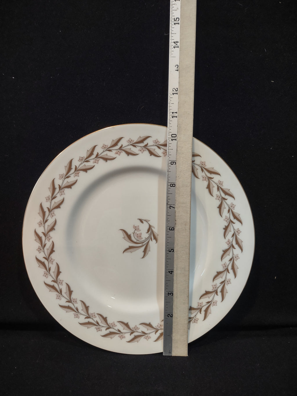 Vintage Minton Rosewood Dinner Plate Bone China Pink Gold Trim x 3 (Lot 5432)