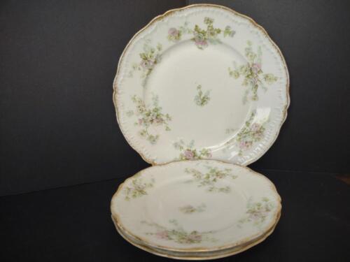 lot 774 Haviland Limoges Dinner Luncheon Plate Large Green White Roses Gold Trim