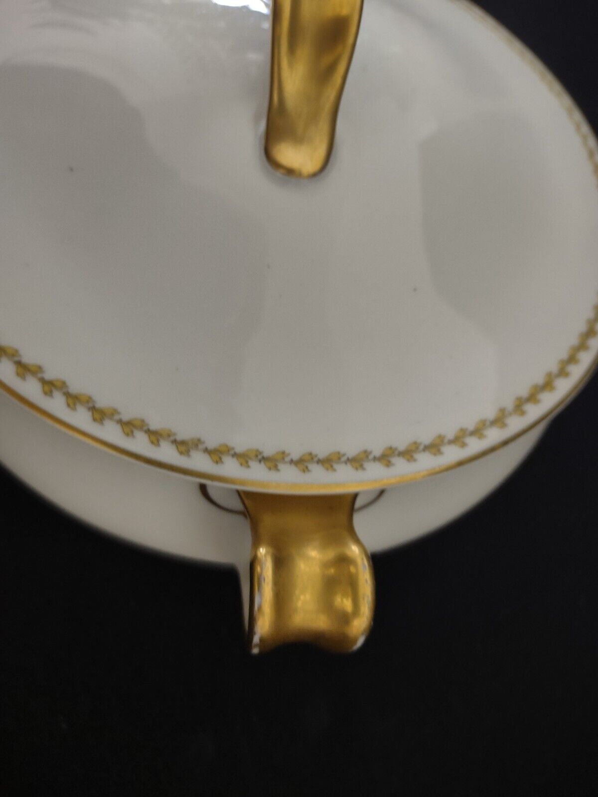 Noritake Yellow Laurel Band Round Soup Tureen S 792A Dish Gold Trim (lot 326)