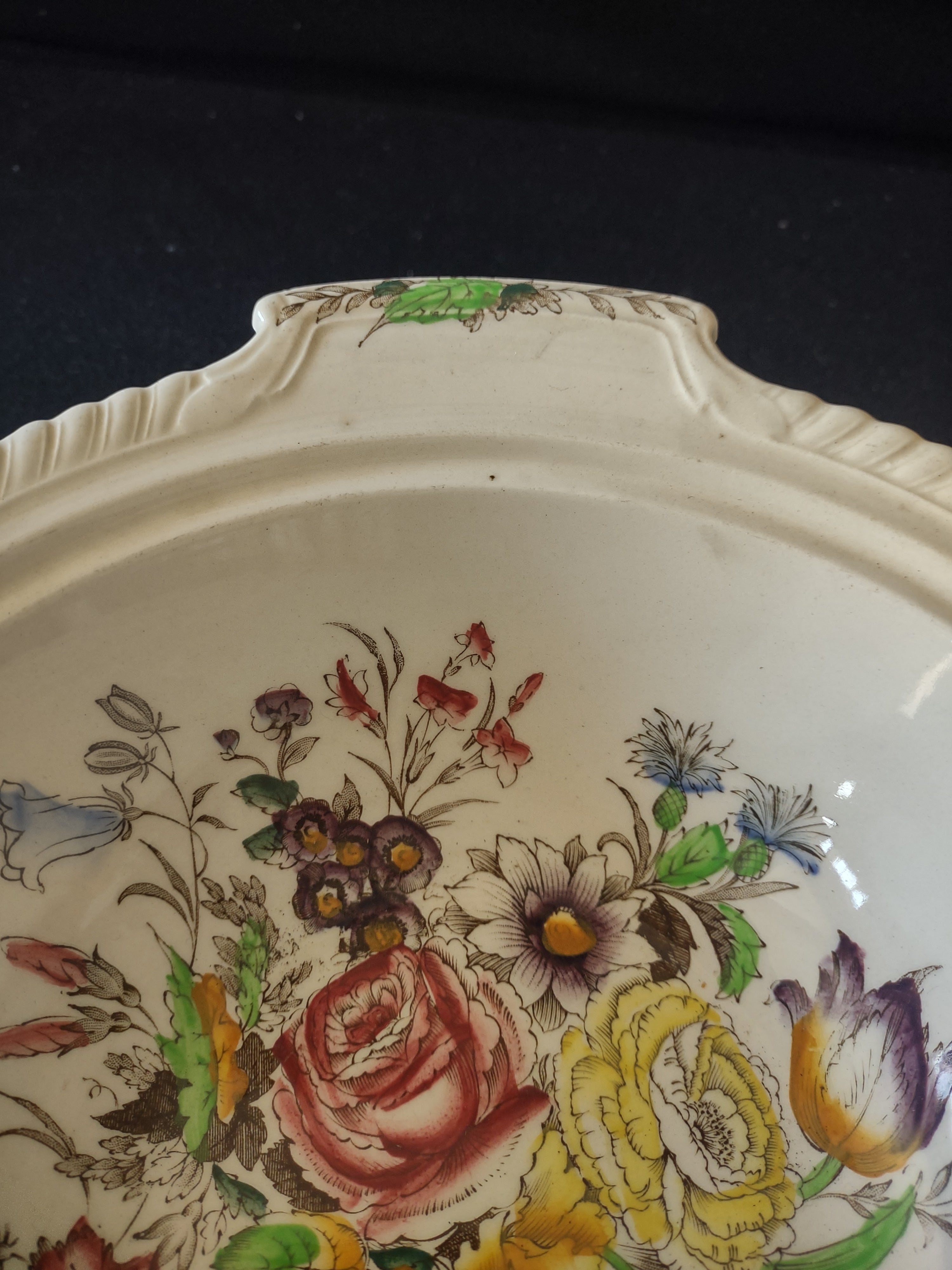 Vintage Johnson Bros Garden Bouquet Ironstone England Serving Bowl (lot 5616)