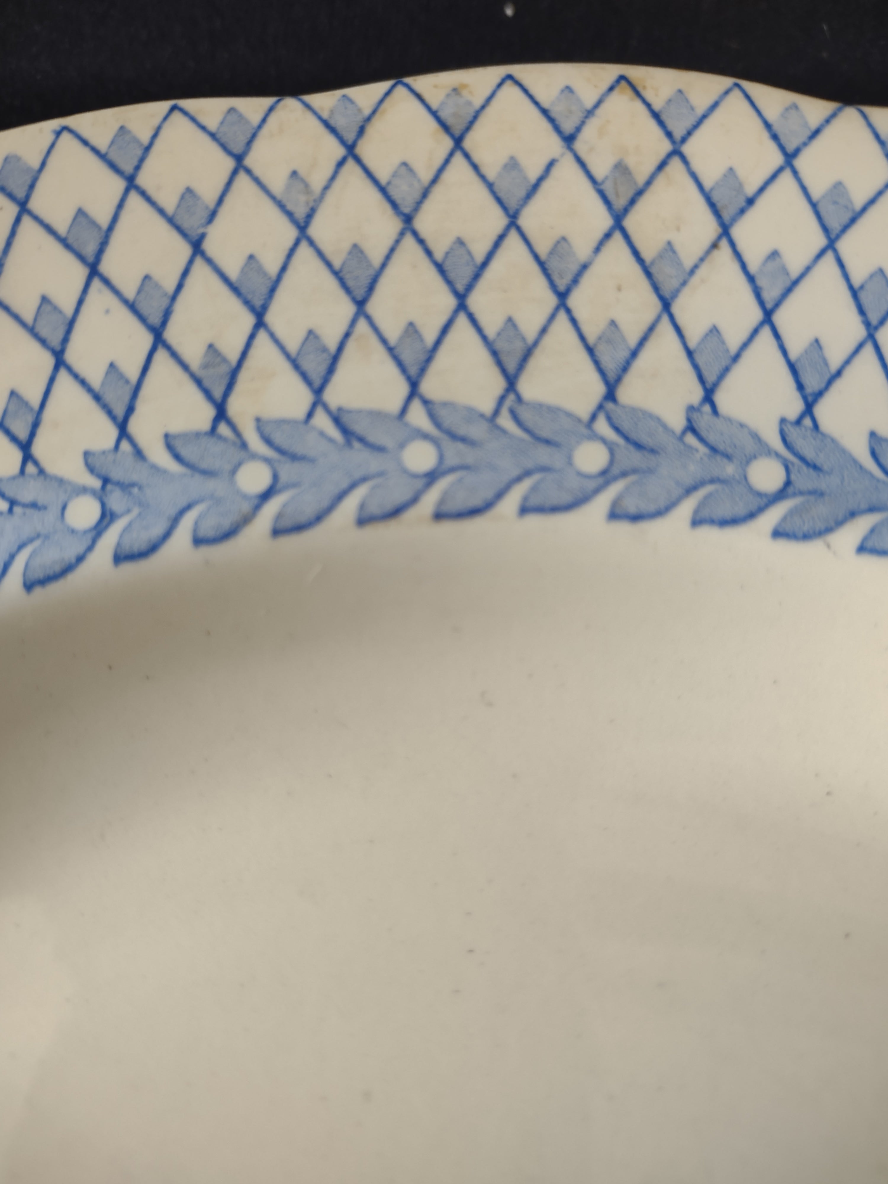 Vintage Copeland Late Spode Dinner Plate Blue White Trim (Lot 5742)