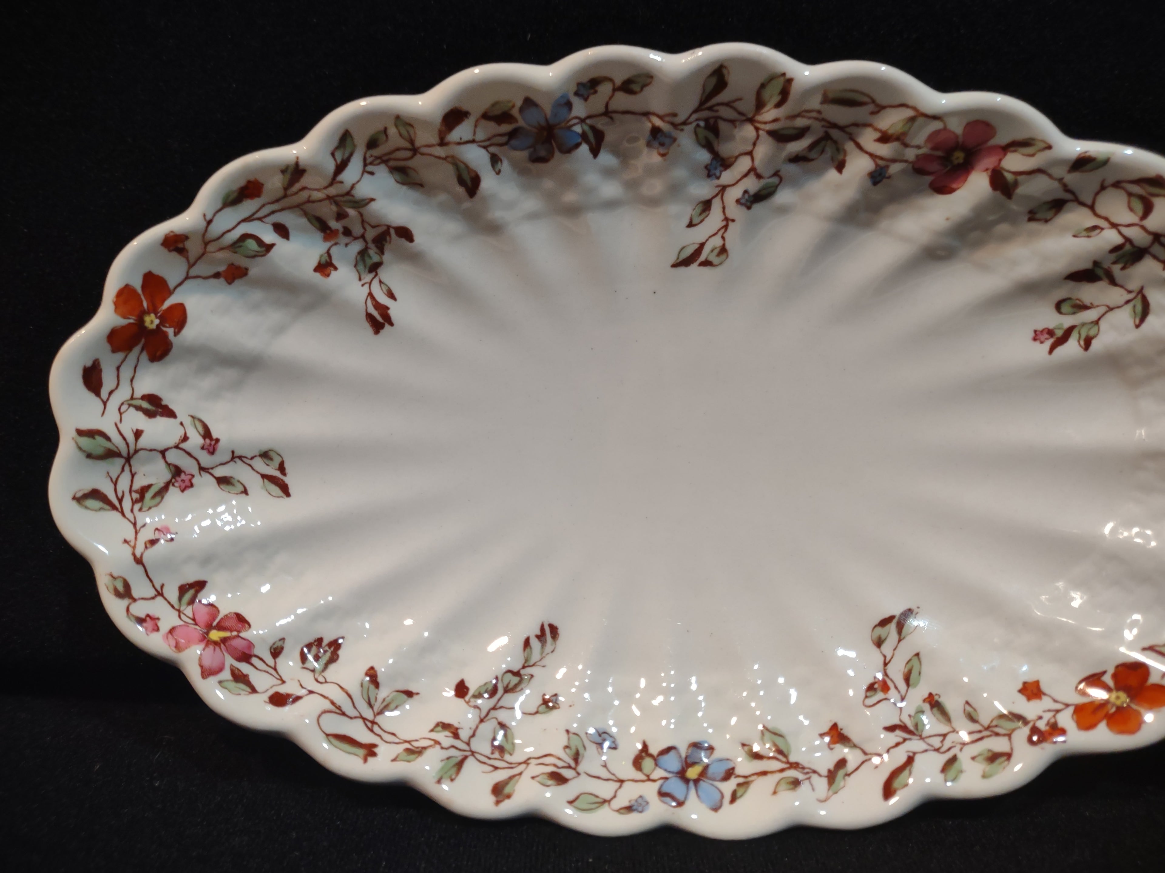 Vintage Spode Wicker Dale Oval Serving Dish Countryside Ironstone CHIP(lot 5753)