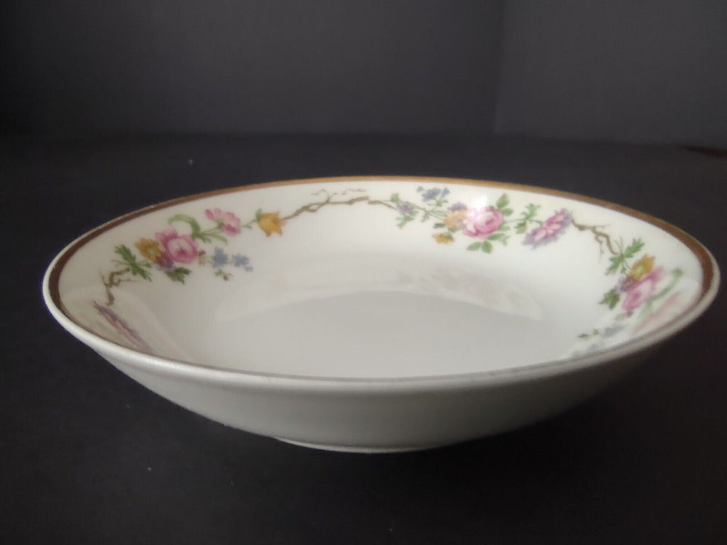 Vintage GDA Limoges Gold Coupe Cranberry Bowl 5" French Chick Cottage (lot 692)