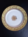 GDA Limoges France Salad/Luncheon Plate Yellow Raised Gold Snowflake (lot 650)