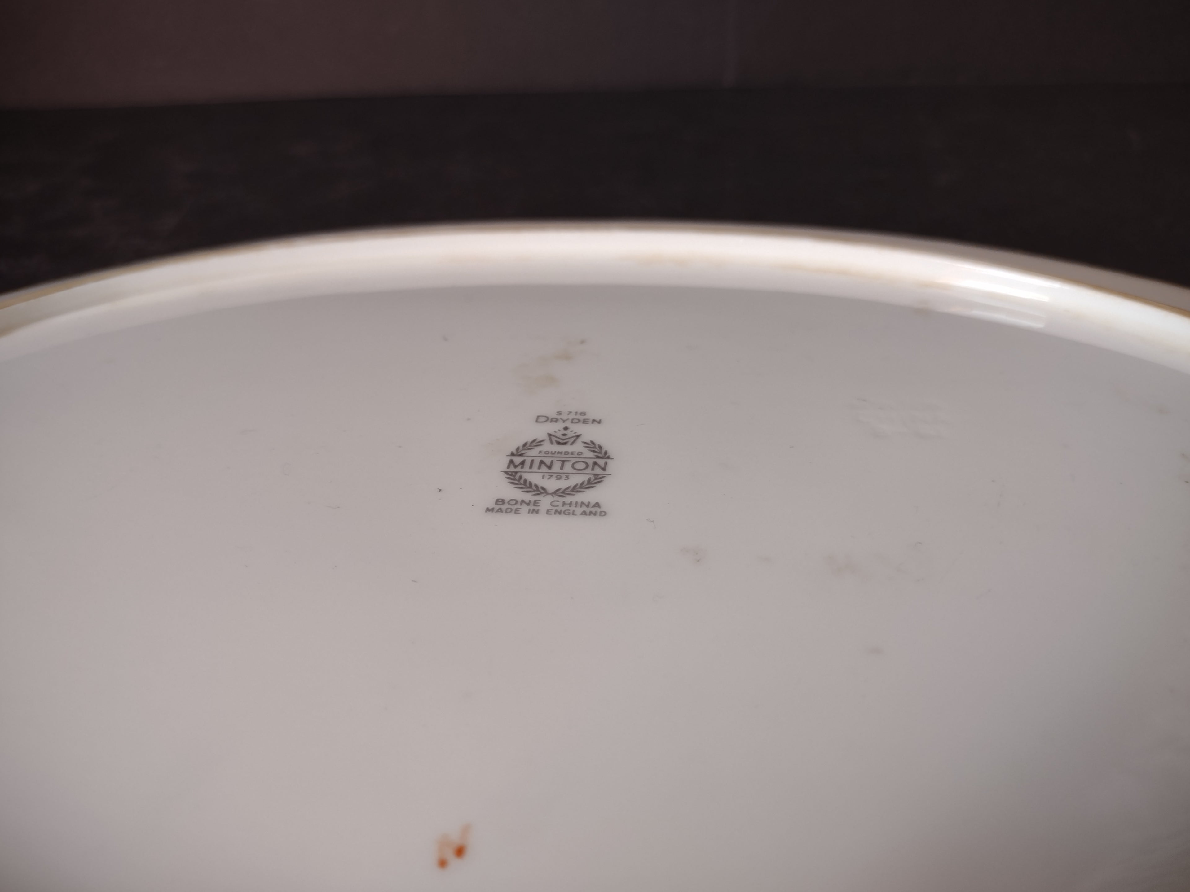 Vintage Minton England Bone Dryden Large Serving Platter IMPERFECT (lot 5460)