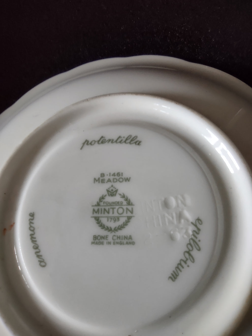 Vintage Minton Meadow Saucer Bone China Floral Scalloped (Lot 5509)