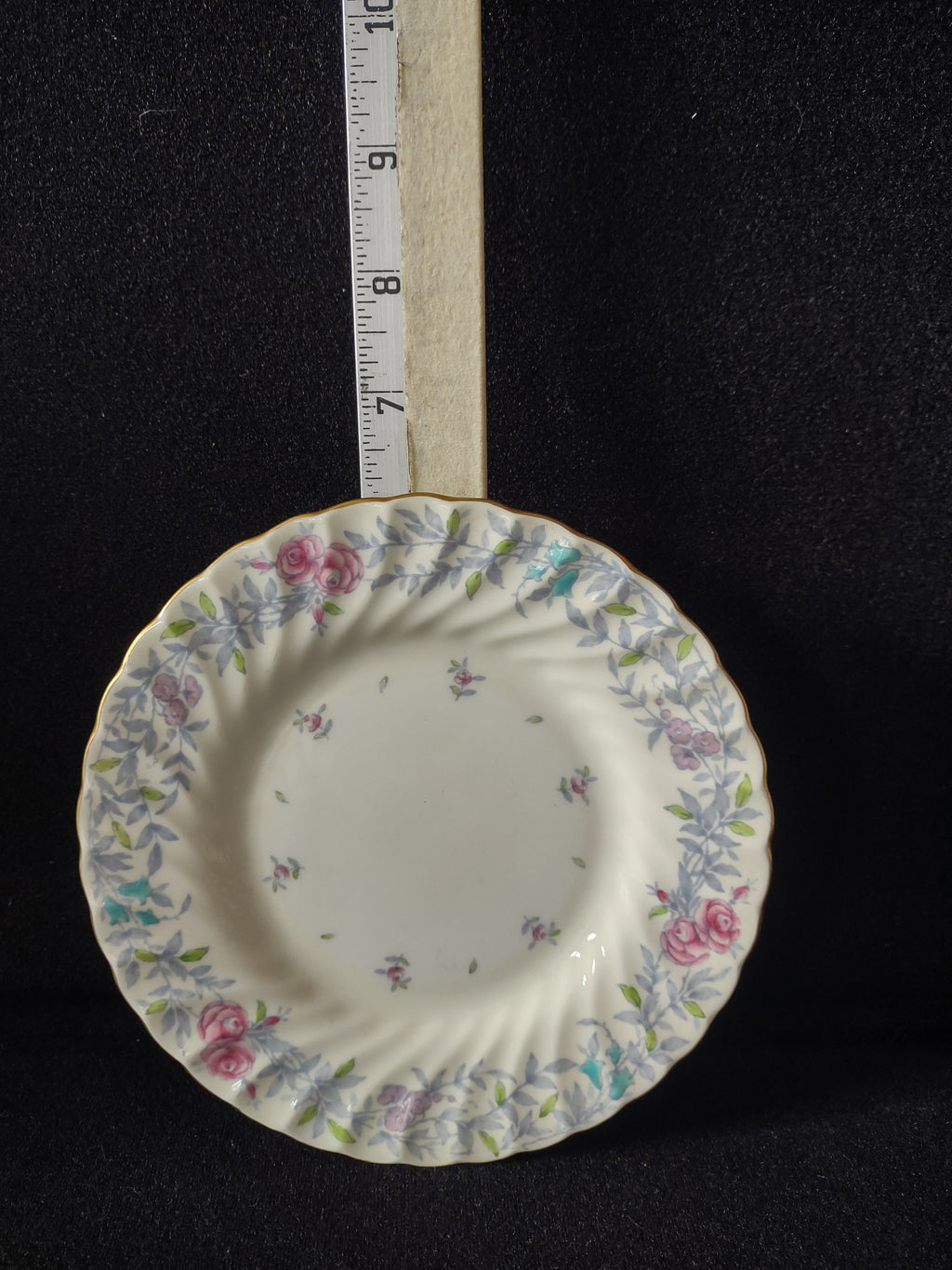 Vintage Minton Printemps Bread Butter Plate Bone China Floral Gold x 7 (Lot 5473