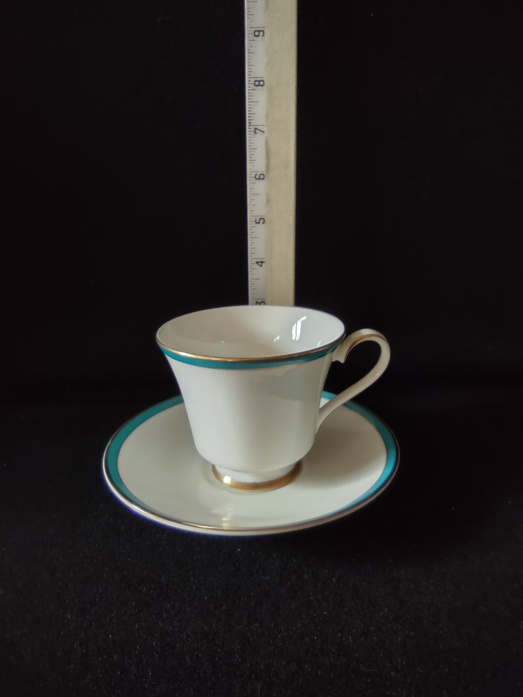 Vintage Minton Saturn Turquoise Tea Cup Saucer Bone China (Lot 5493)