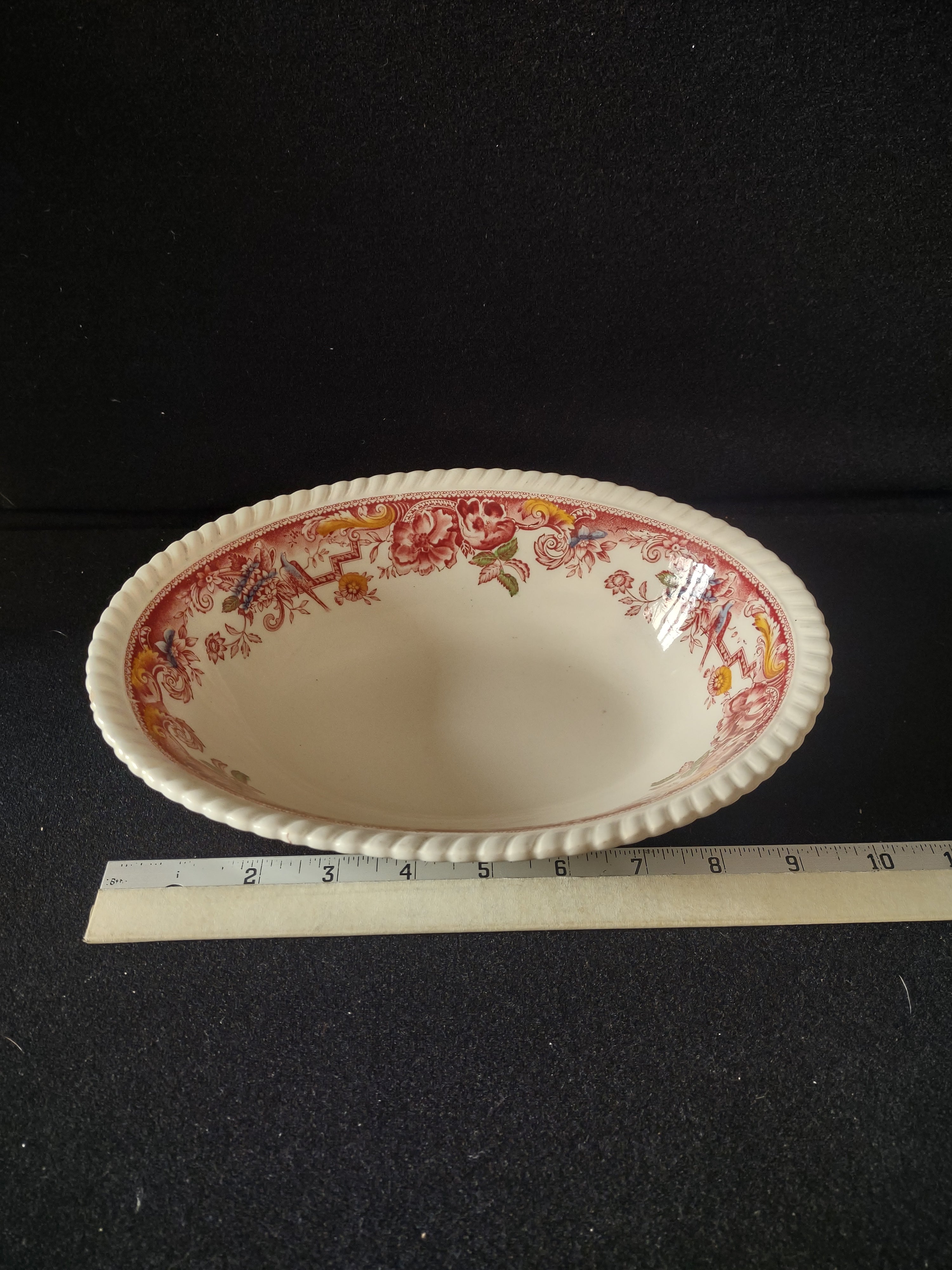 Vintage Johnson Brothers Serving Bowl Devonshire Pink IMPERFECT (Lot 5668)