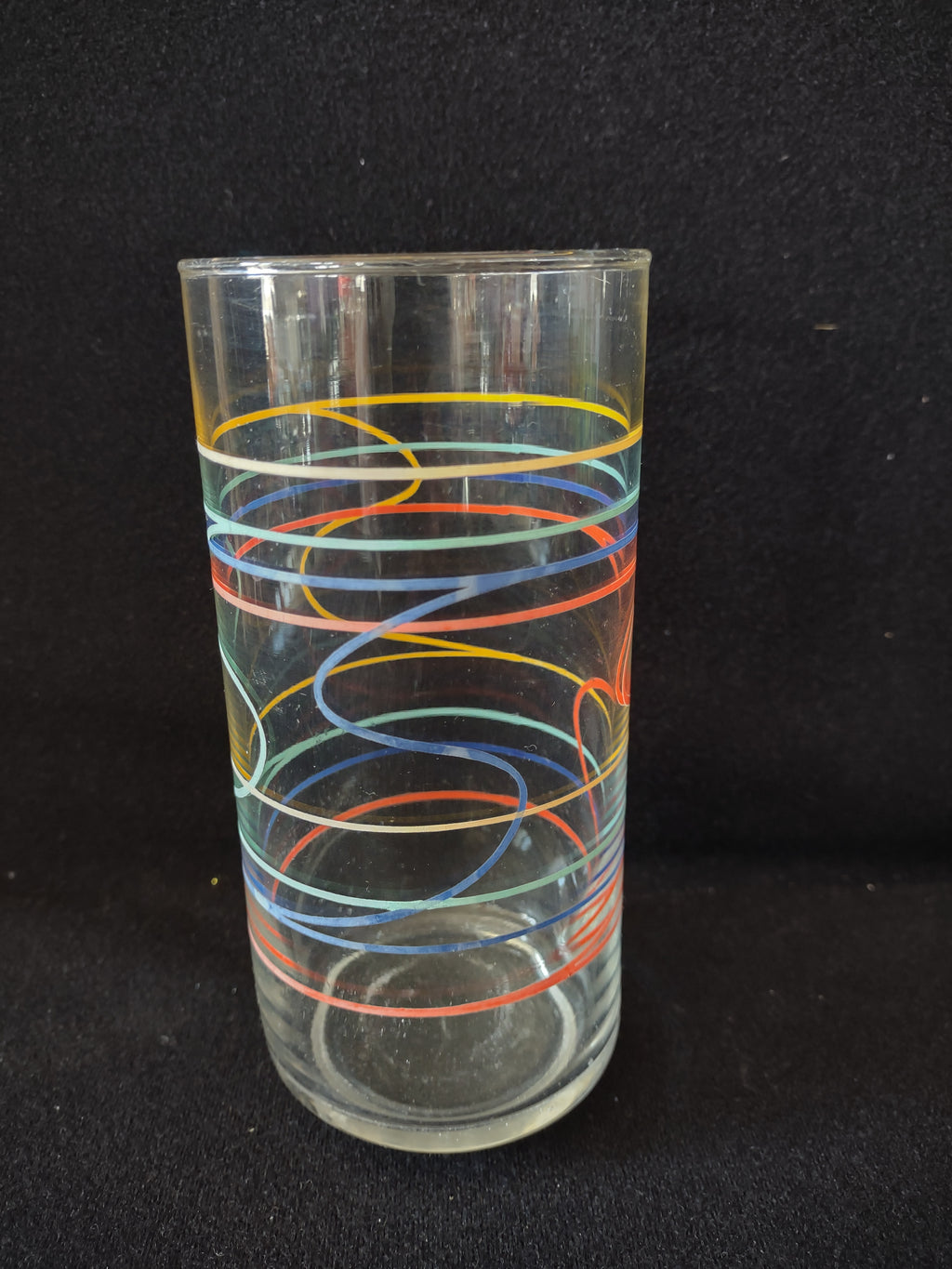 Vintage MCM Anchor Hocking x 5 Water Tumbler Drinking Glass Swirl 6" (lot 5161)
